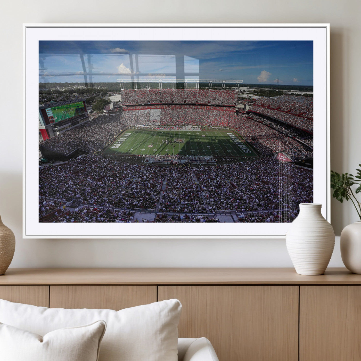 83382-MGV-CV-36X24-South Carolina Gamecocks Football Team Print - Columbia Williams-Brice Stadium Wall Art Canvas Print