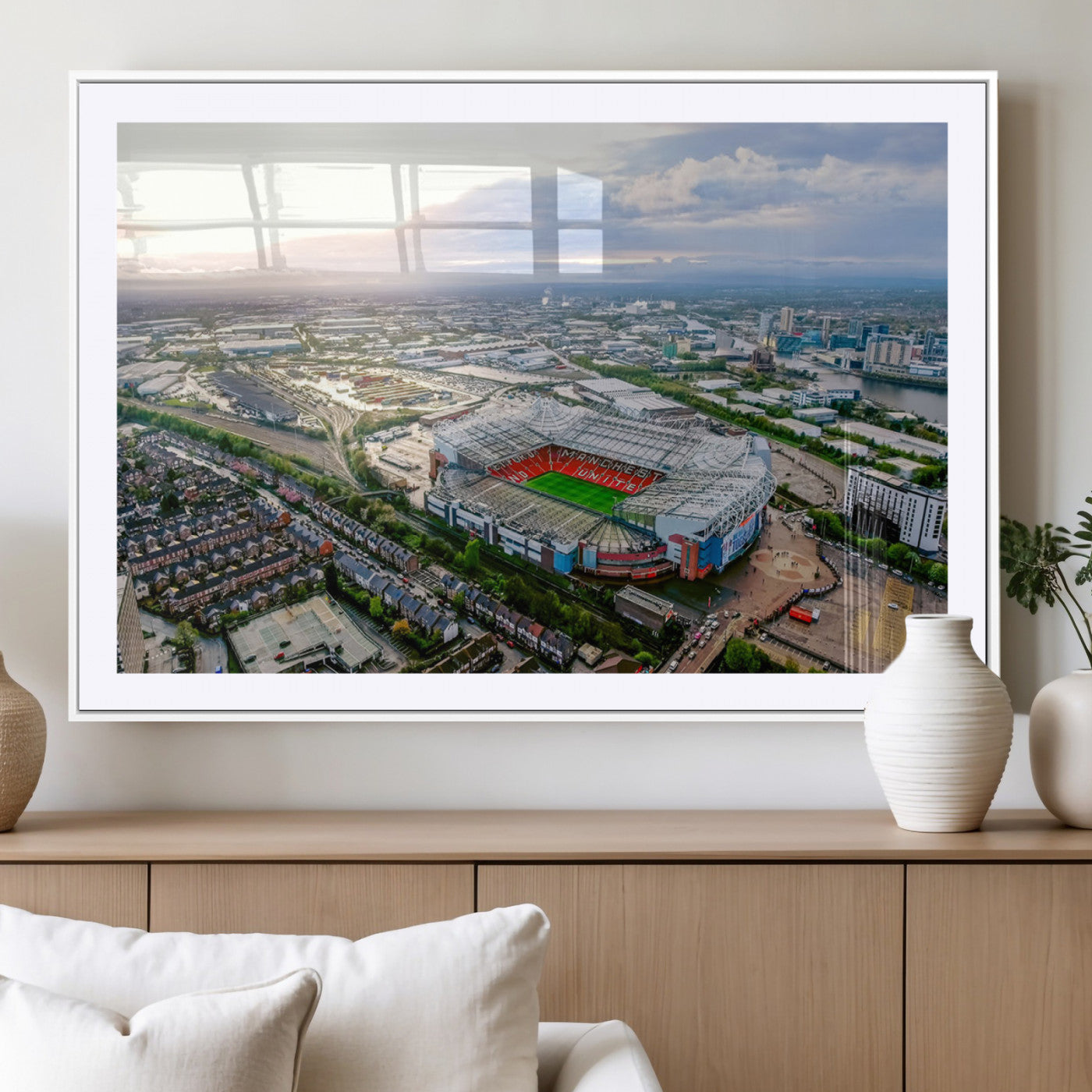 -Old Trafford Manchester United Stadium Wall Art Canvas Print - Aerial View Stadium, Old Trafford