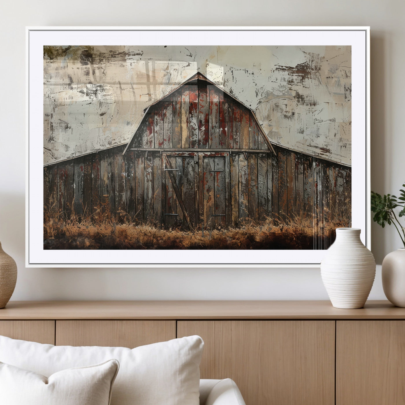 -Rustic Barn Wall Art | Farmhouse Wall Decor Canvas Print | Ready to Hang Barn Decor for Cabin or