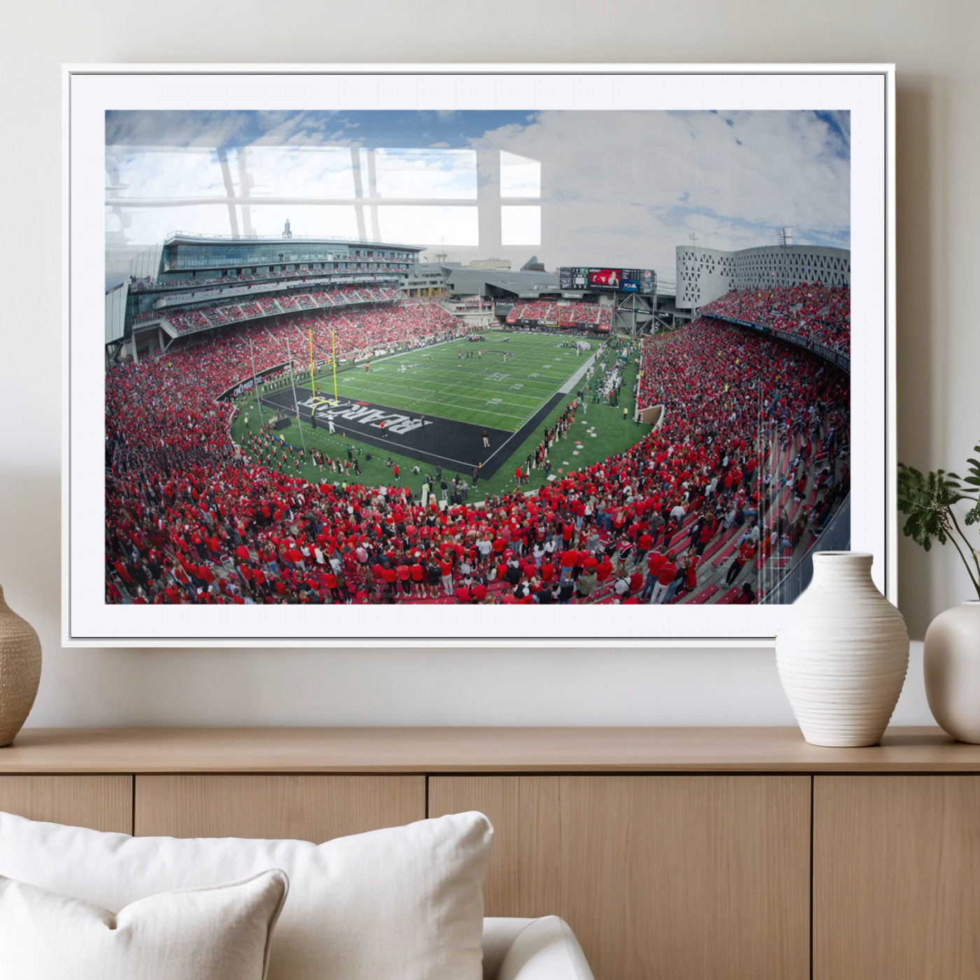 54070-MGV-CV-36X24-Cincinnati Bearcats Football Team Print - Nippert Stadium Wall Art Canvas Print