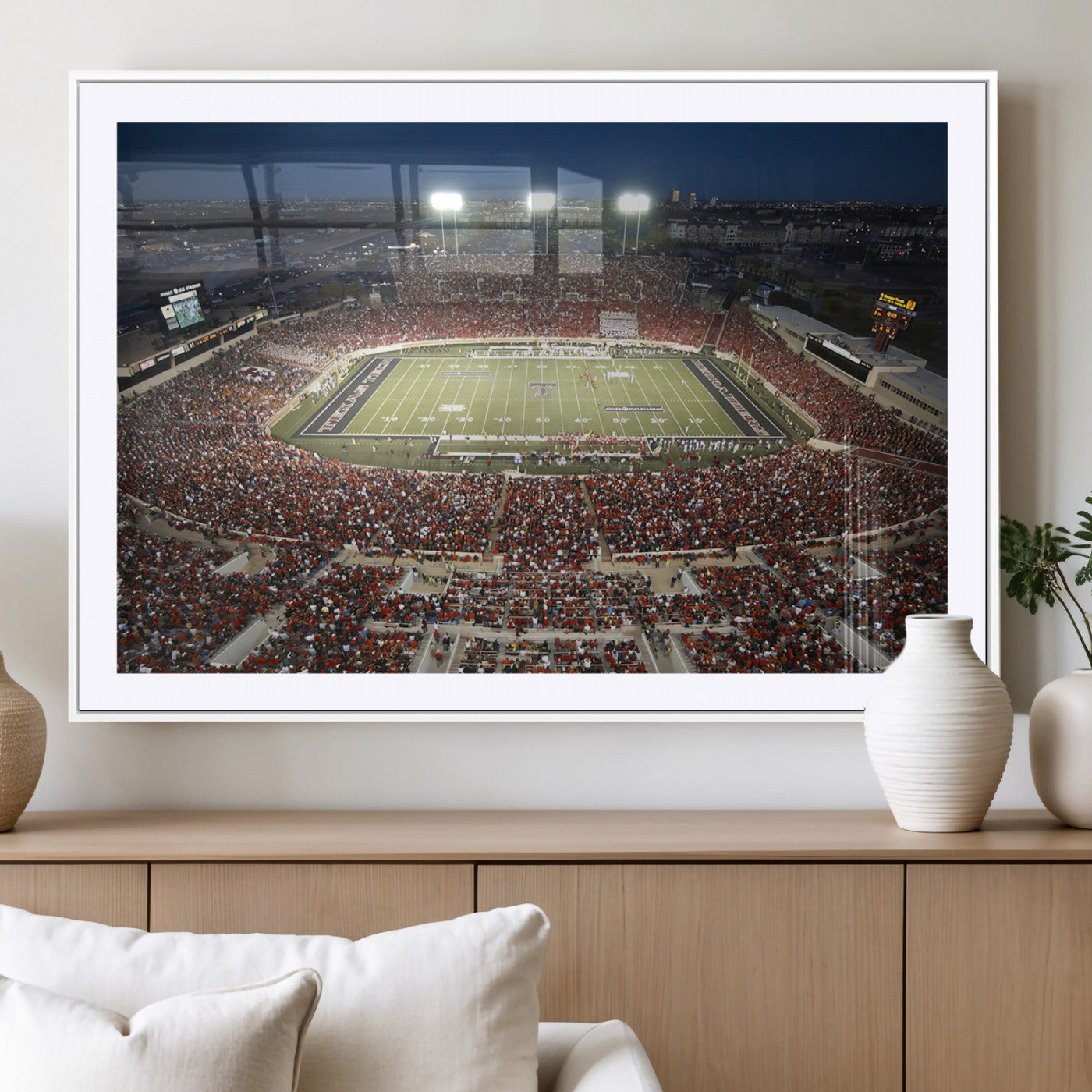 -Texas Tech Red Raiders Football Team Print - Lubbock Jones AT&T Stadium Wall Art Canvas Print