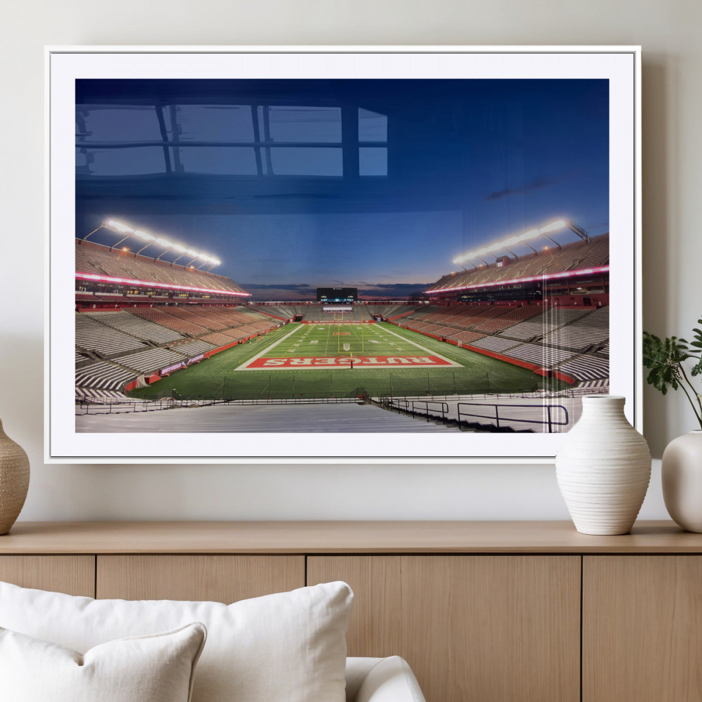 15051-MGV-CV-36X24-Rutgers Scarlet Knights Football Team Print - Piscataway SHI Stadium Wall Art Canvas Print