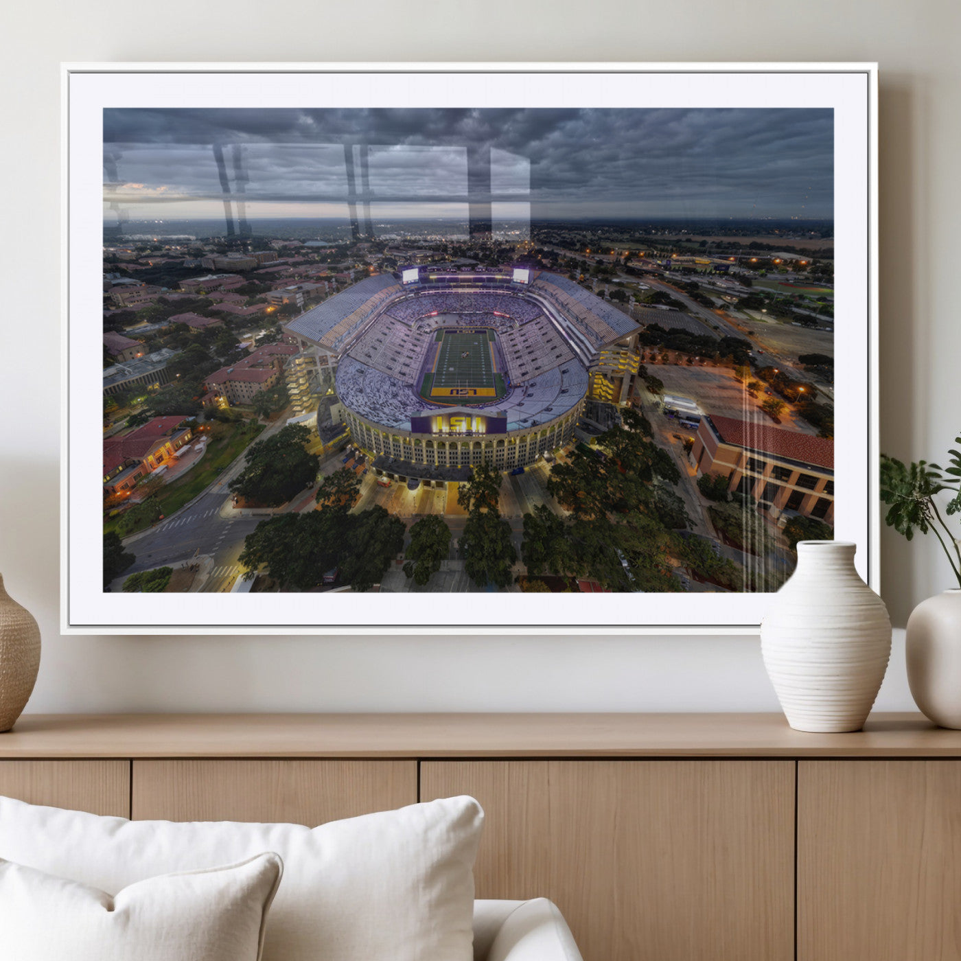 -The Louisiana State University Tigers Football Team Print - Baton Rouge Tiger Stadium Wall Art