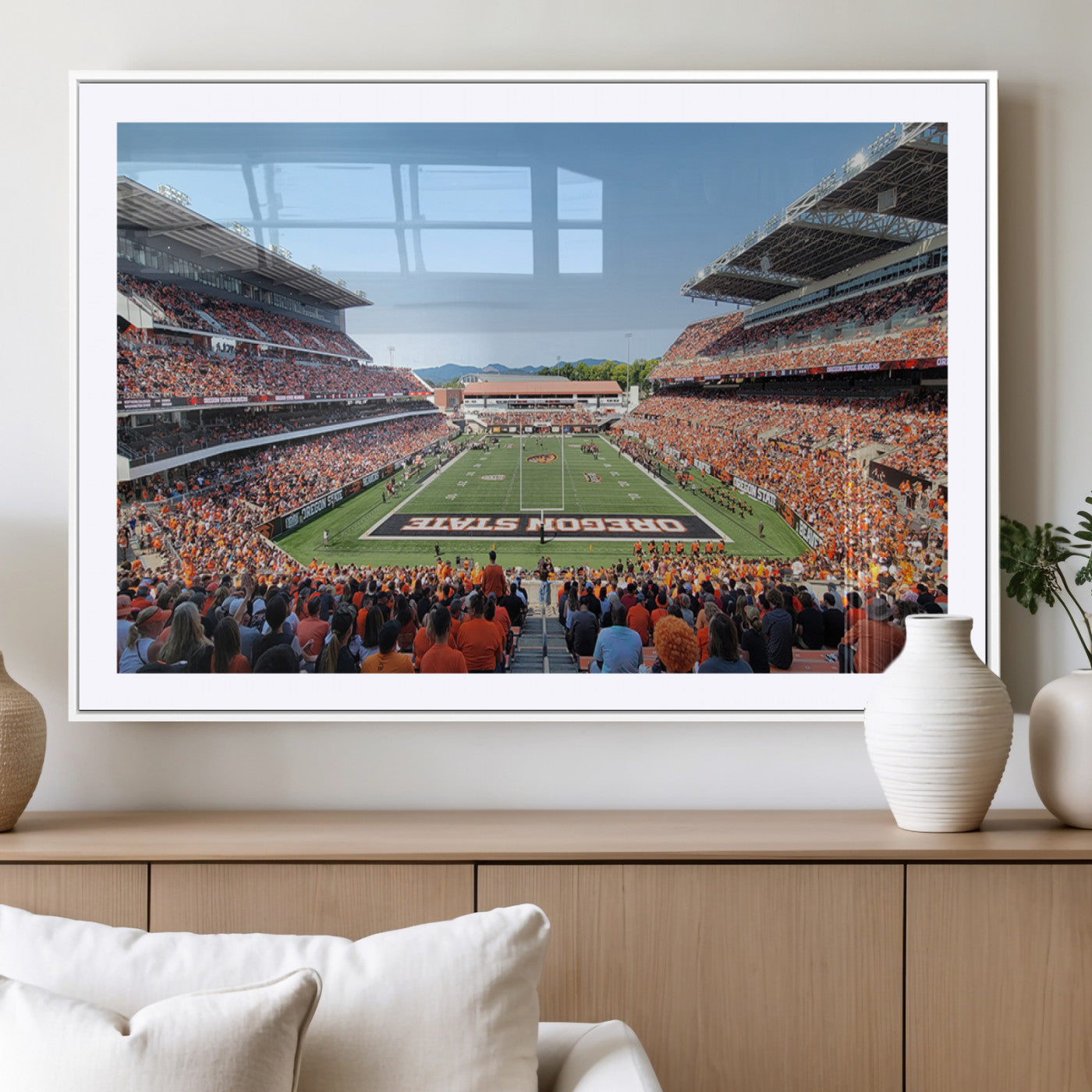 35211-MGV-CV-36X24-Oregon State Beavers Football Team Print - Corvallis Reser Stadium Wall Art Canvas Print