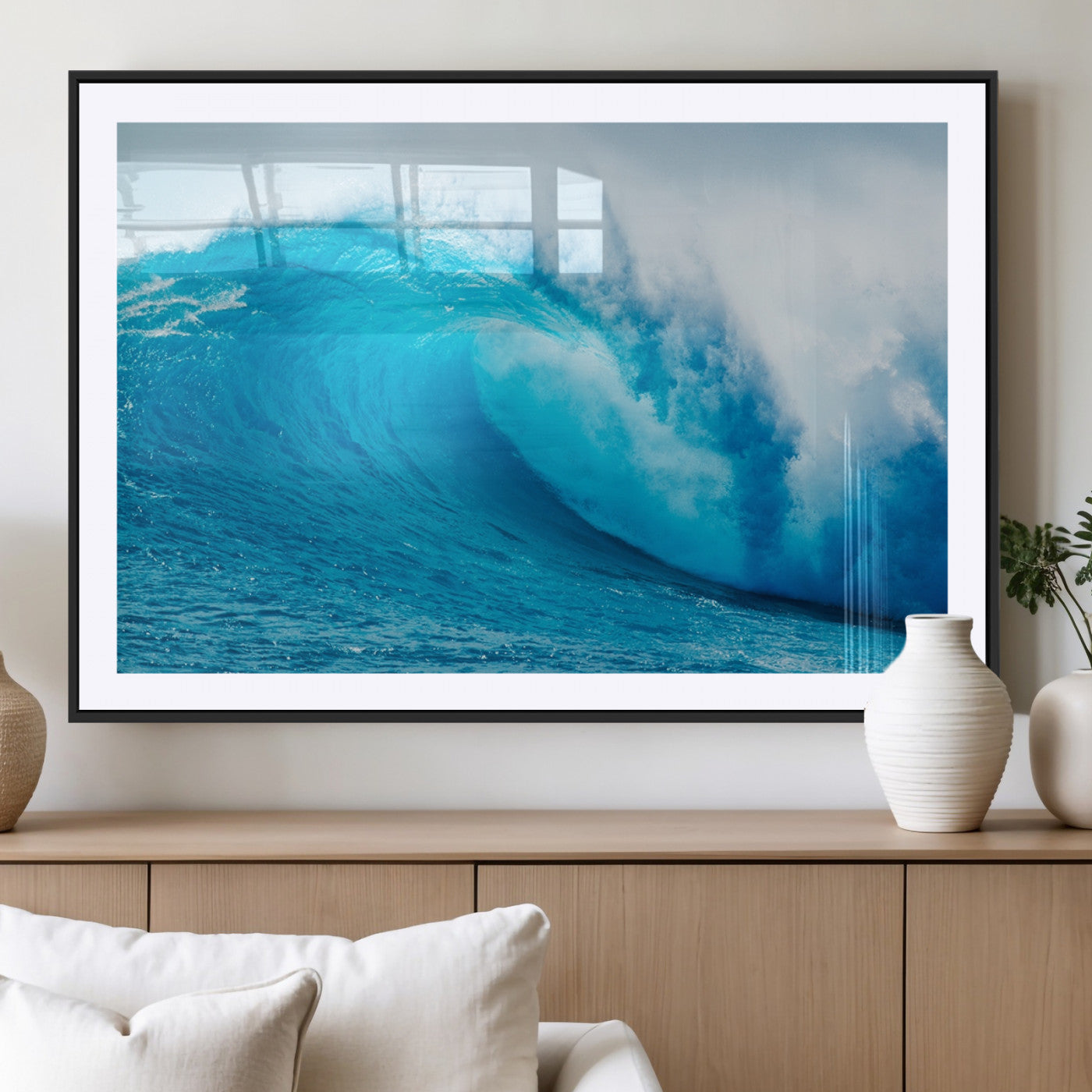 13117-MGV-CV-36X24-Big Ocean Surfing Wave Wall Art Canvas Print