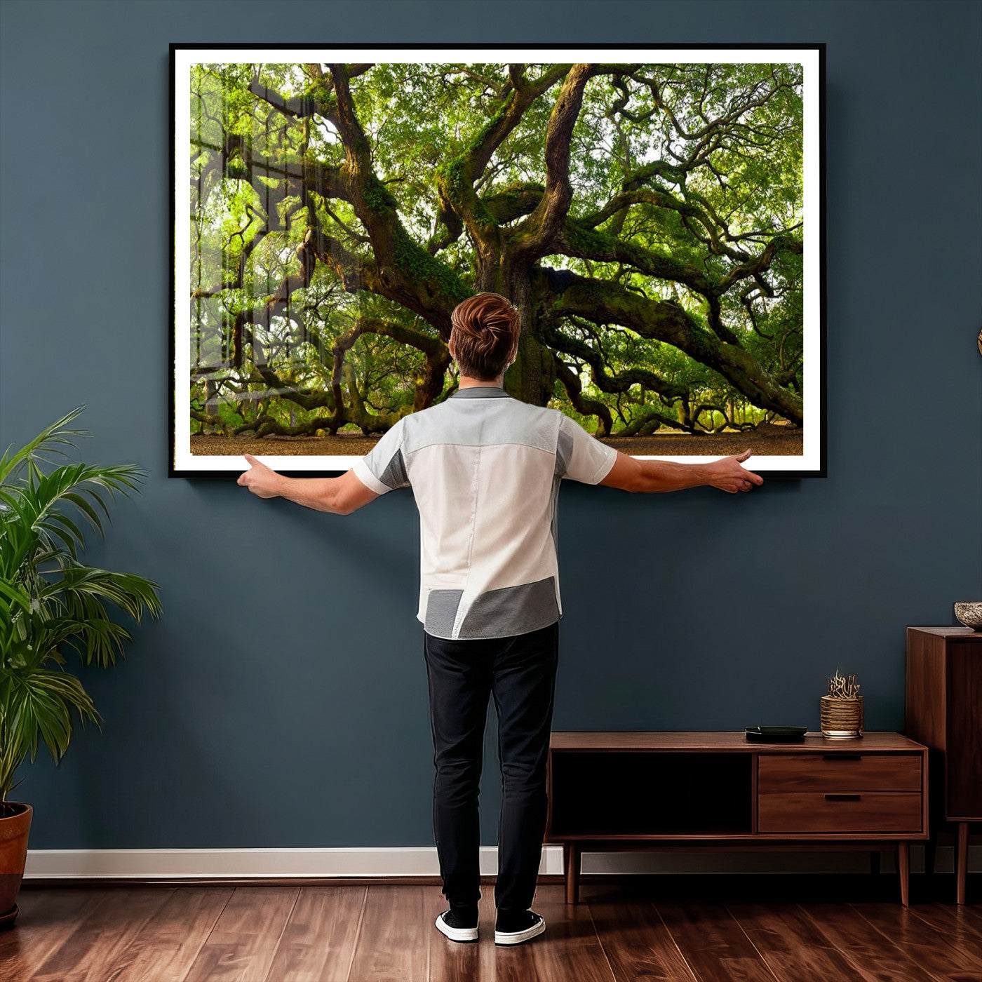 29407-MGV-CV-36X24 - Angel Oak Tree Wall Art Canvas Print | Large Forest Tree Nature Photography Print on Canvas