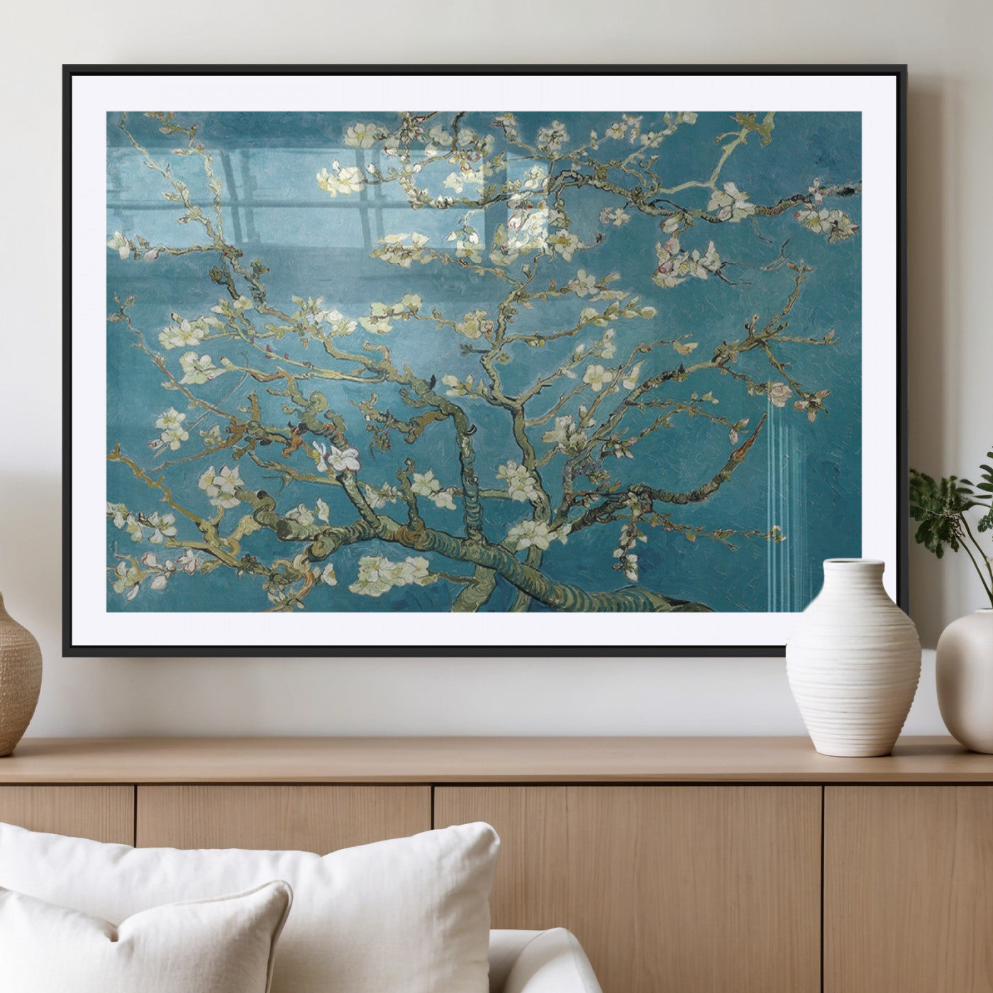 65607-MGV-CV-36X24-Vincent Van Gogh's Almond Blossom Abstract Wall Art Canvas, Van Gogh Almond Blossom Canvas Print