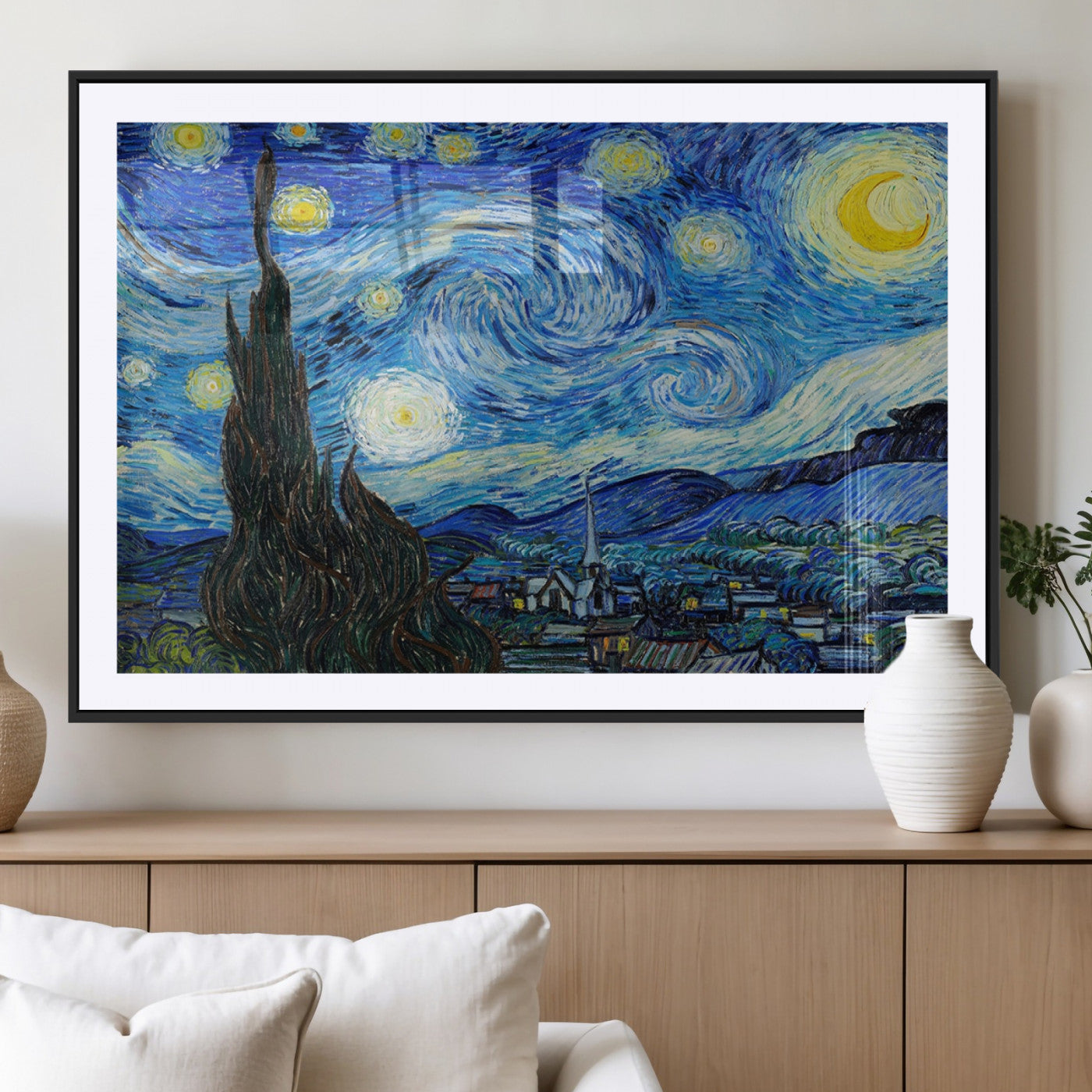 39177-MGV-CV-36X24-Vincent Van Gogh The Starry Night Abstract Wall Art Canvas Print