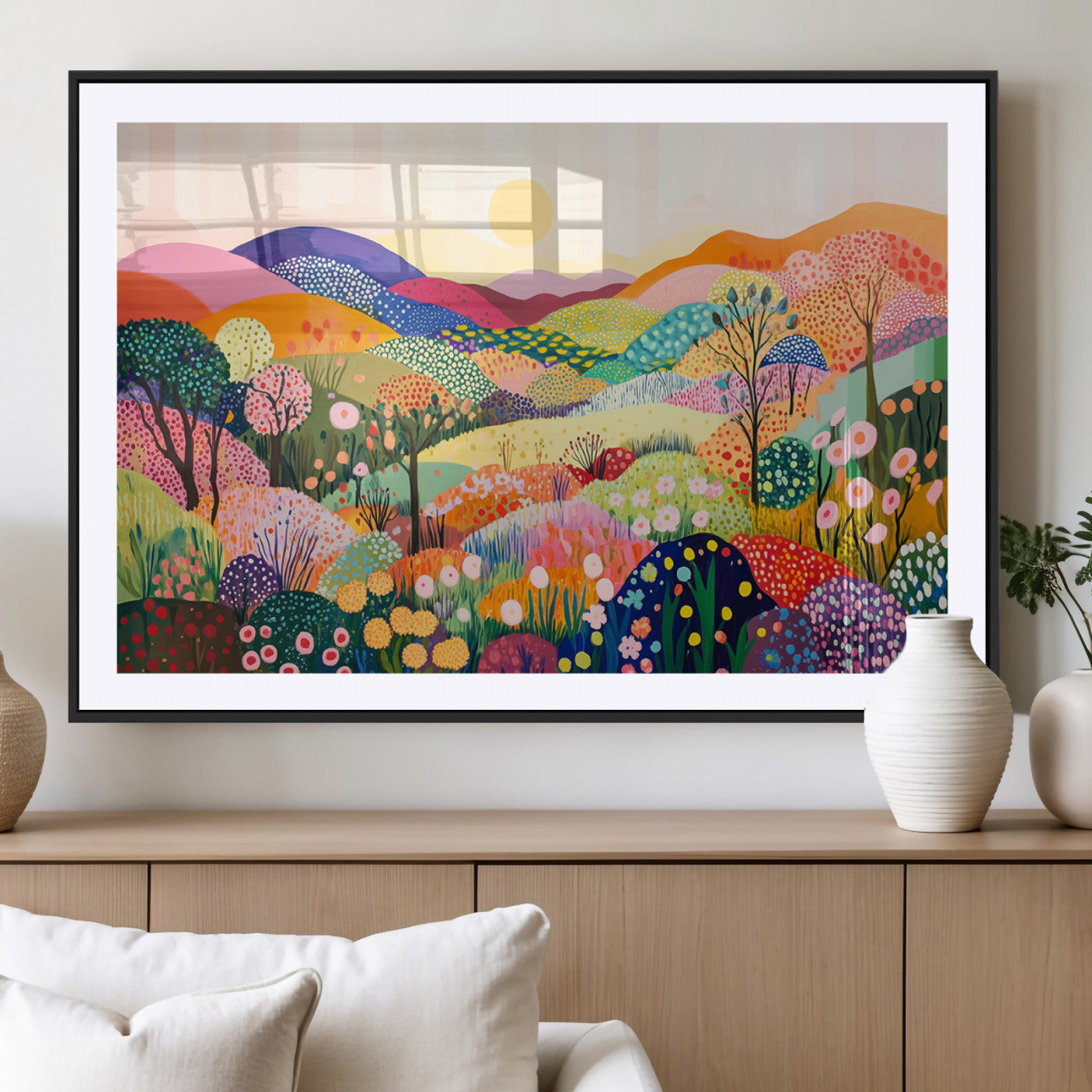 63198-MGV-CV-36X24-Yayoi Kusama 1986 Wall Art Print – Yayoi Kusama Wabi Sabi Japanese Wall Art Print - Vibrant Abstract