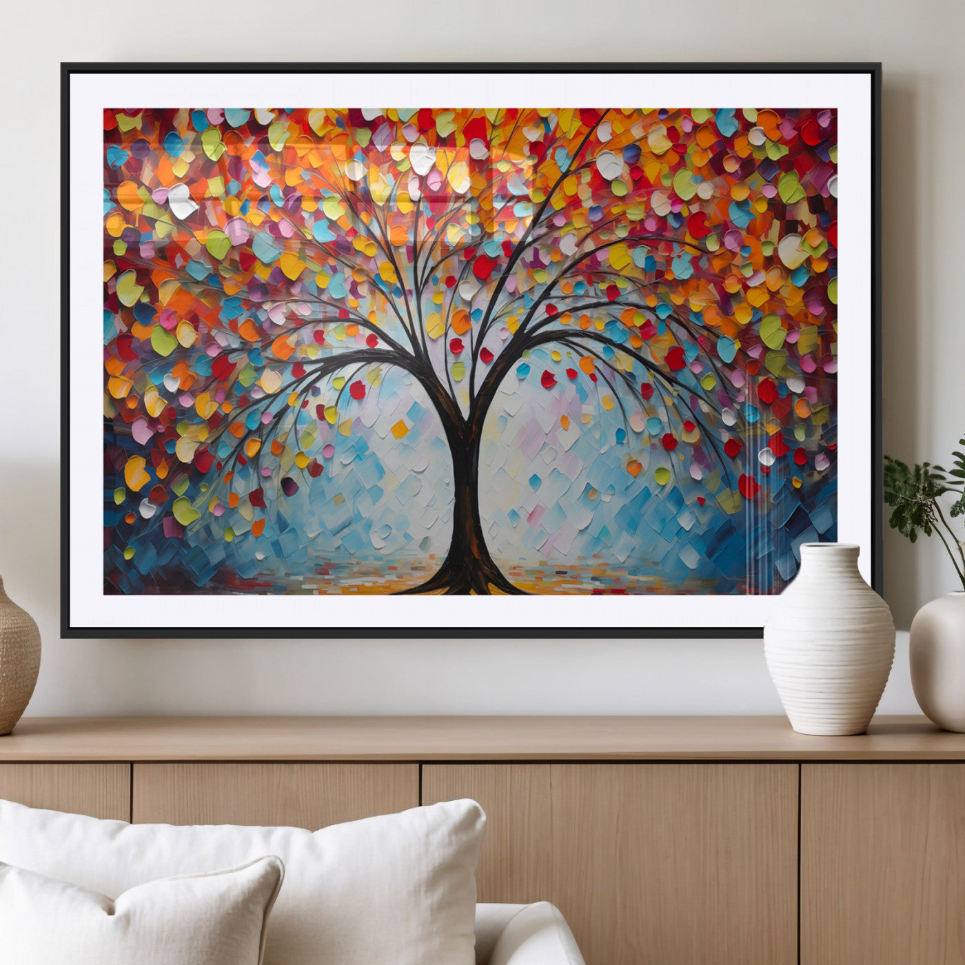 HS2447-MGV-CV-36X24-Vibrant Tree of Life Canvas Wall Art – Colorful Abstract Nature in Modern Decor - Ready to Hang