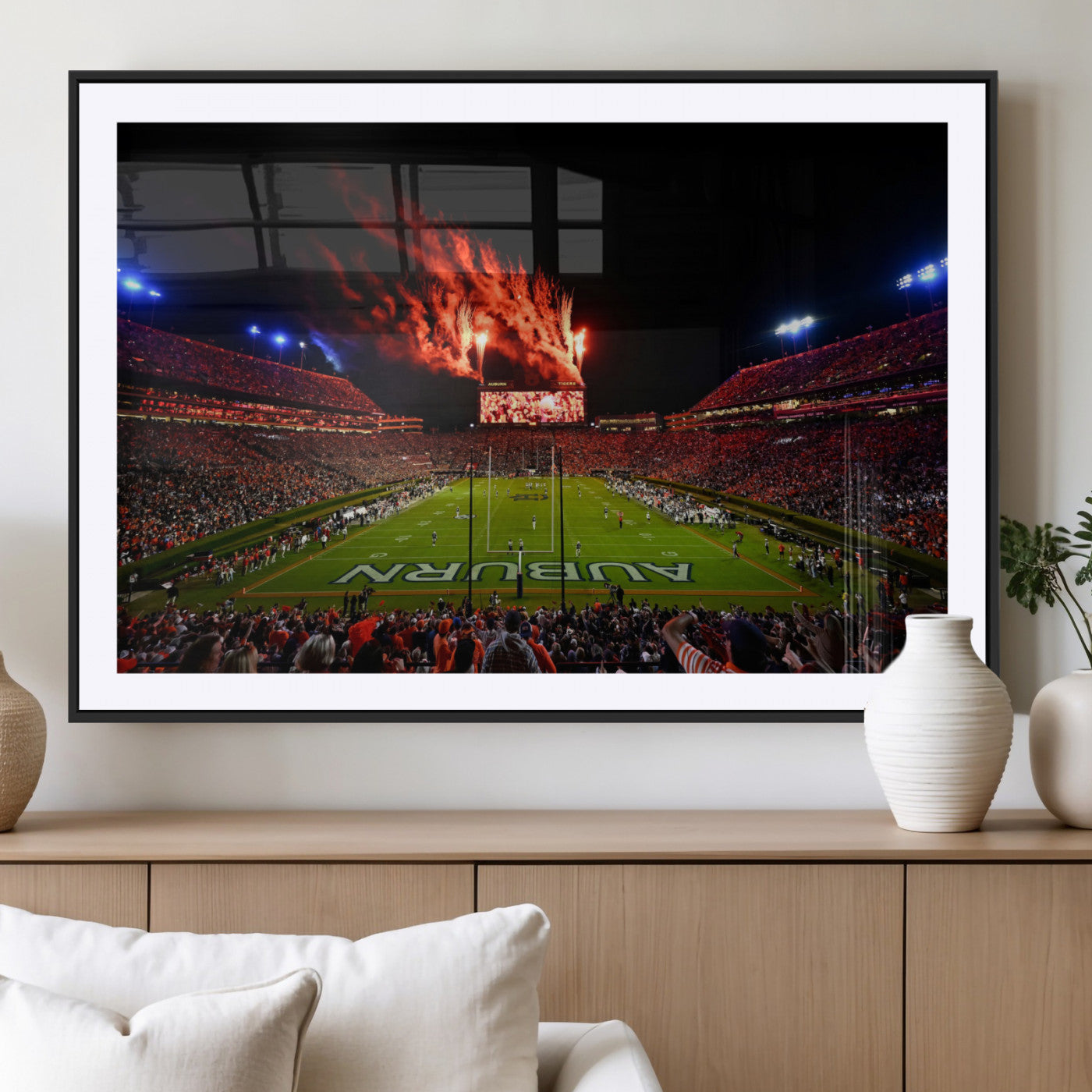 59046876-MGC-FP-36x24_Black-Jordan-Hare Stadium Wall Art Canvas Print, Football Stadium Aerial View, College Sports Art for Man Cave or Game Room (Copy)