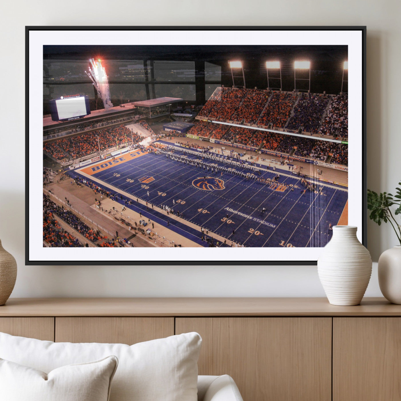 BS1001S-MGC-FP-36x24 - Boise State Broncos Albertsons Stadium Wall Art Canvas Print