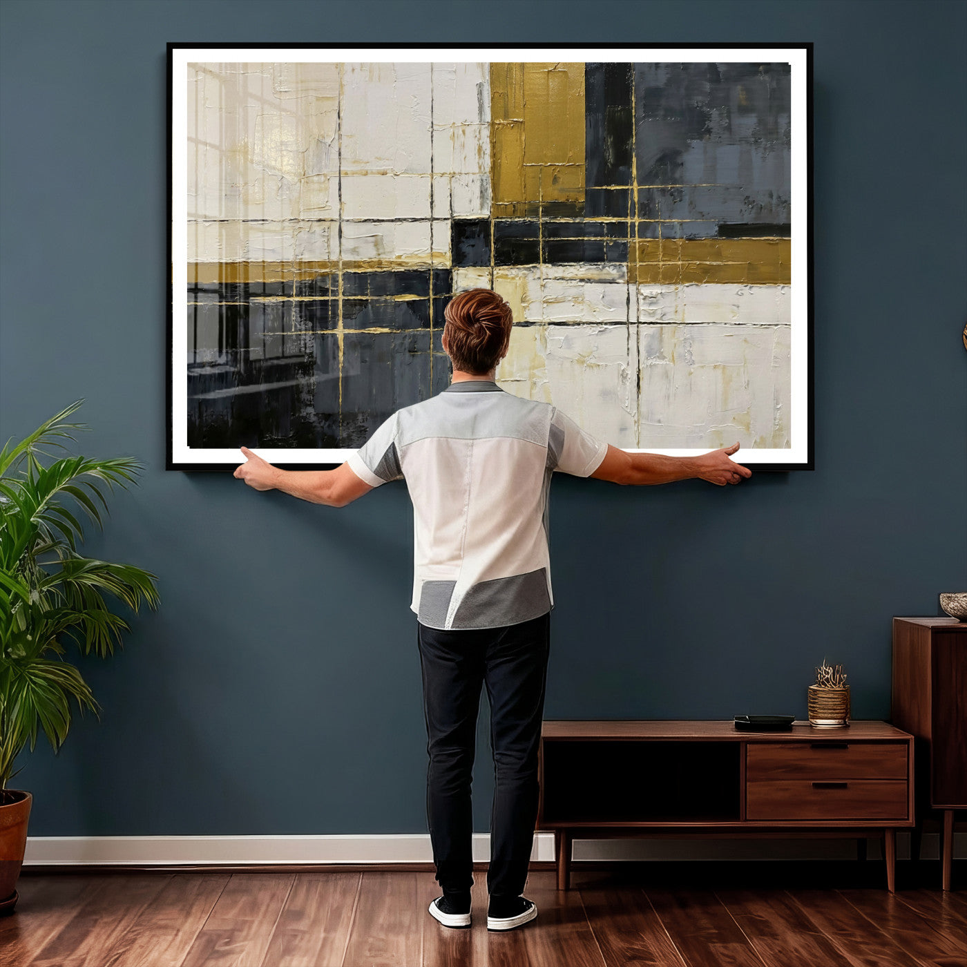 86412570-MGV-CV-36X24 - Geometric Abstract Wall Art Canvas Print
