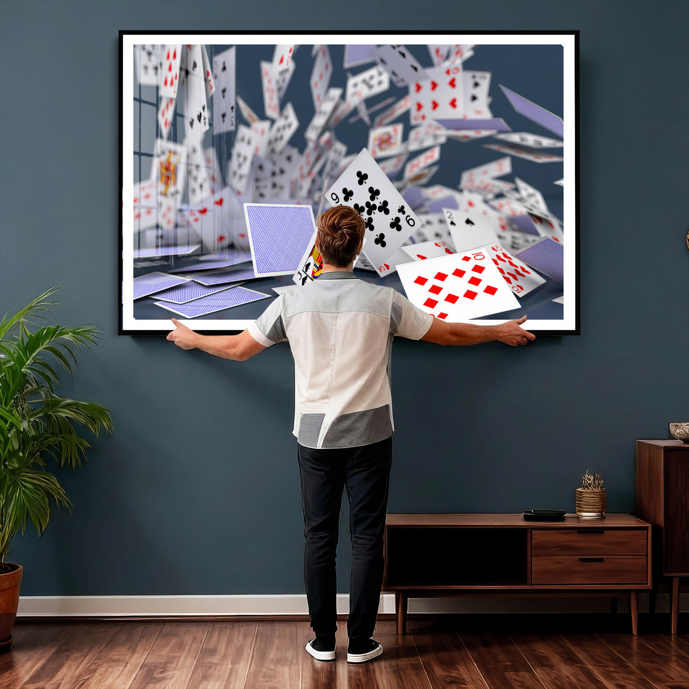 66392185-MGV-CV-36X24 - Playing Cards Canvas Wall Art | Casino Game Room Decor, Poker Decor Art