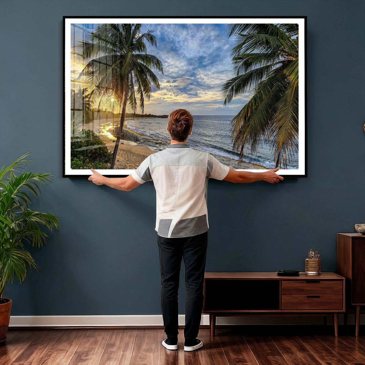 83399063-MGV-CV-36X24 - Puerto Rico Beach Paradise Wall Art – Tropical Coastal Print