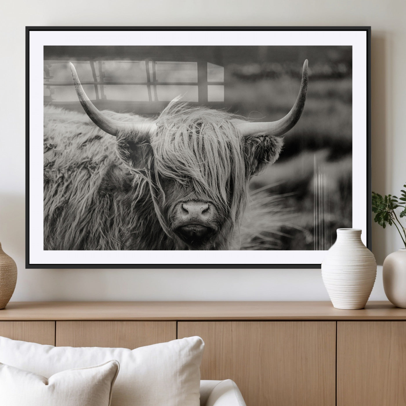 67365-MGV-CV-36X24-Cow Focus Canvas Wall Art Print