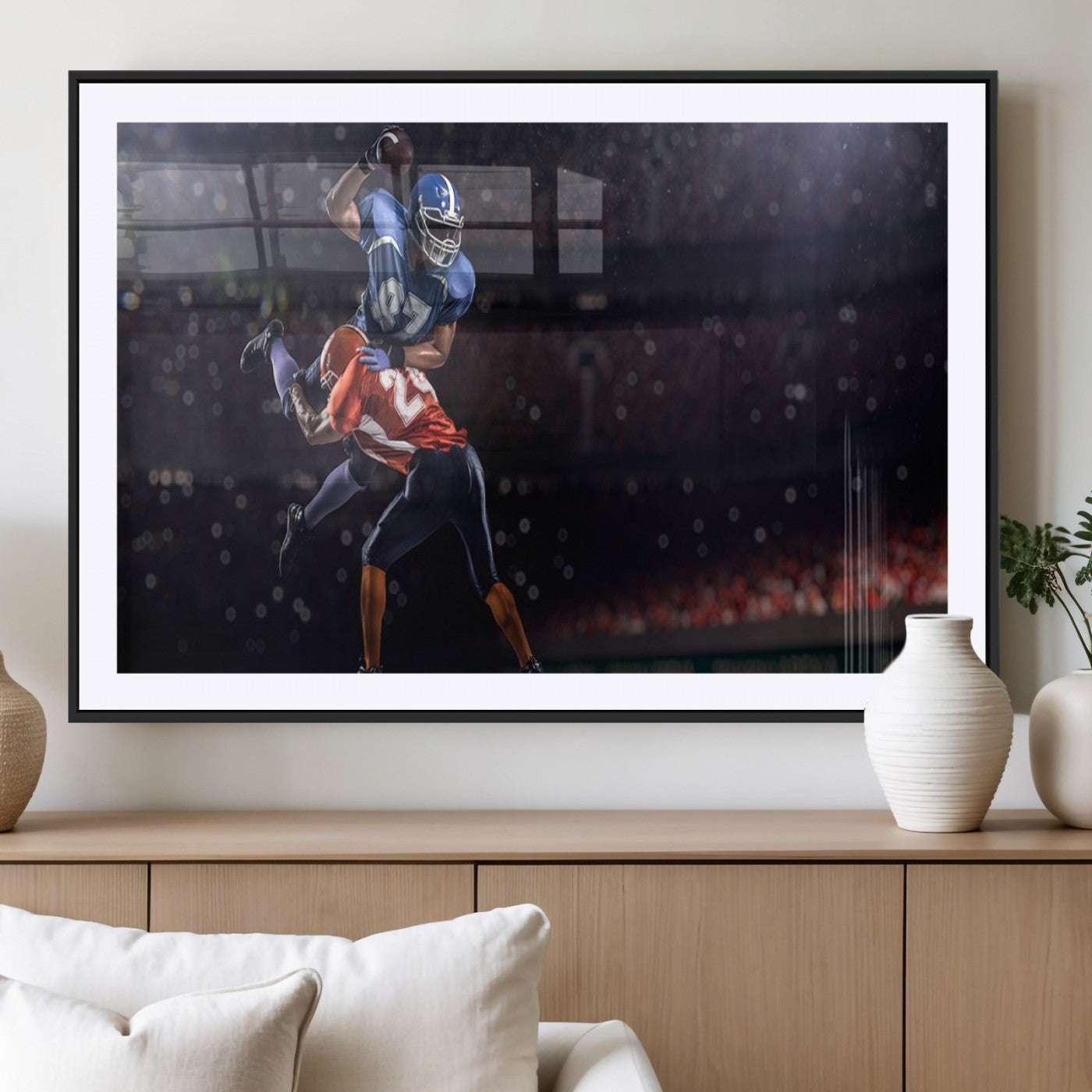 68009-MGV-CV-36X24-American Football Wall Art Canvas Print, Stadium Sport Wall Art Print