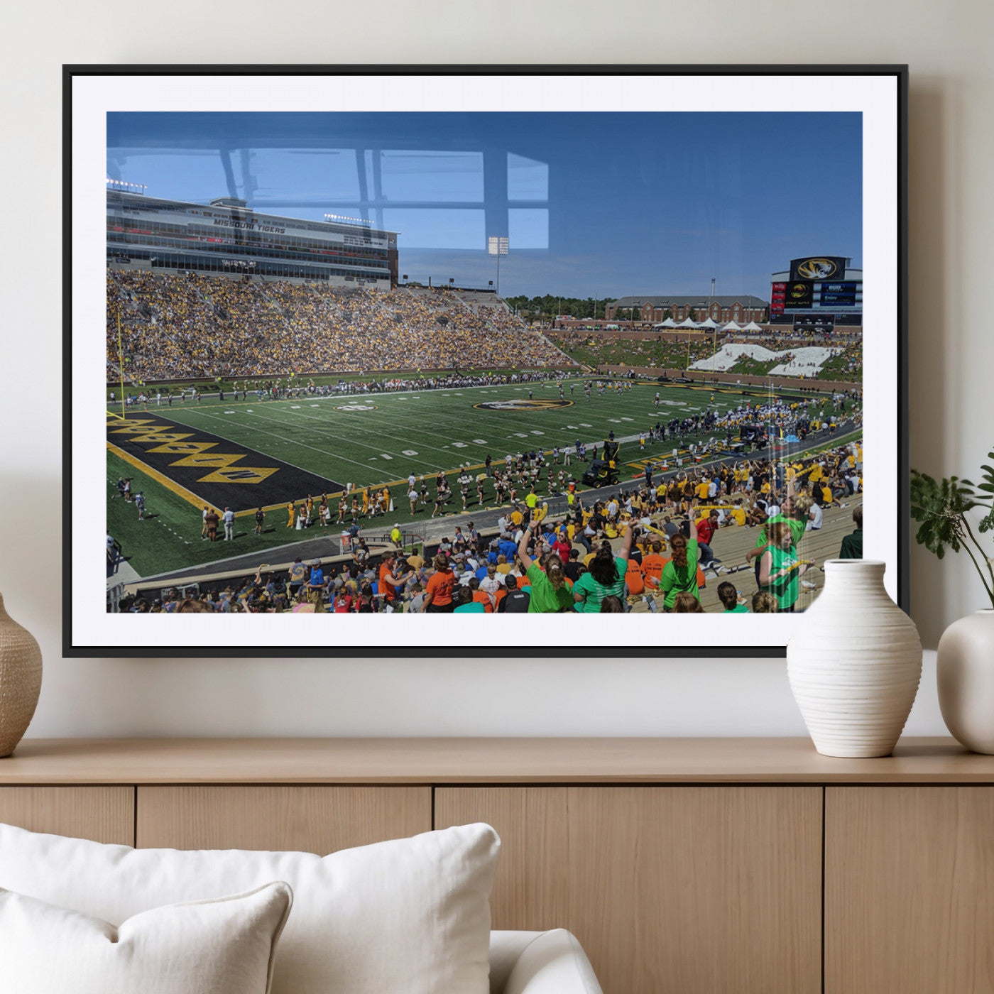 38399-MGV-CV-36X24-University of Missouri Tigers Football Team Print - Columbia Faurot Field Memorial Stadium Wall Art
