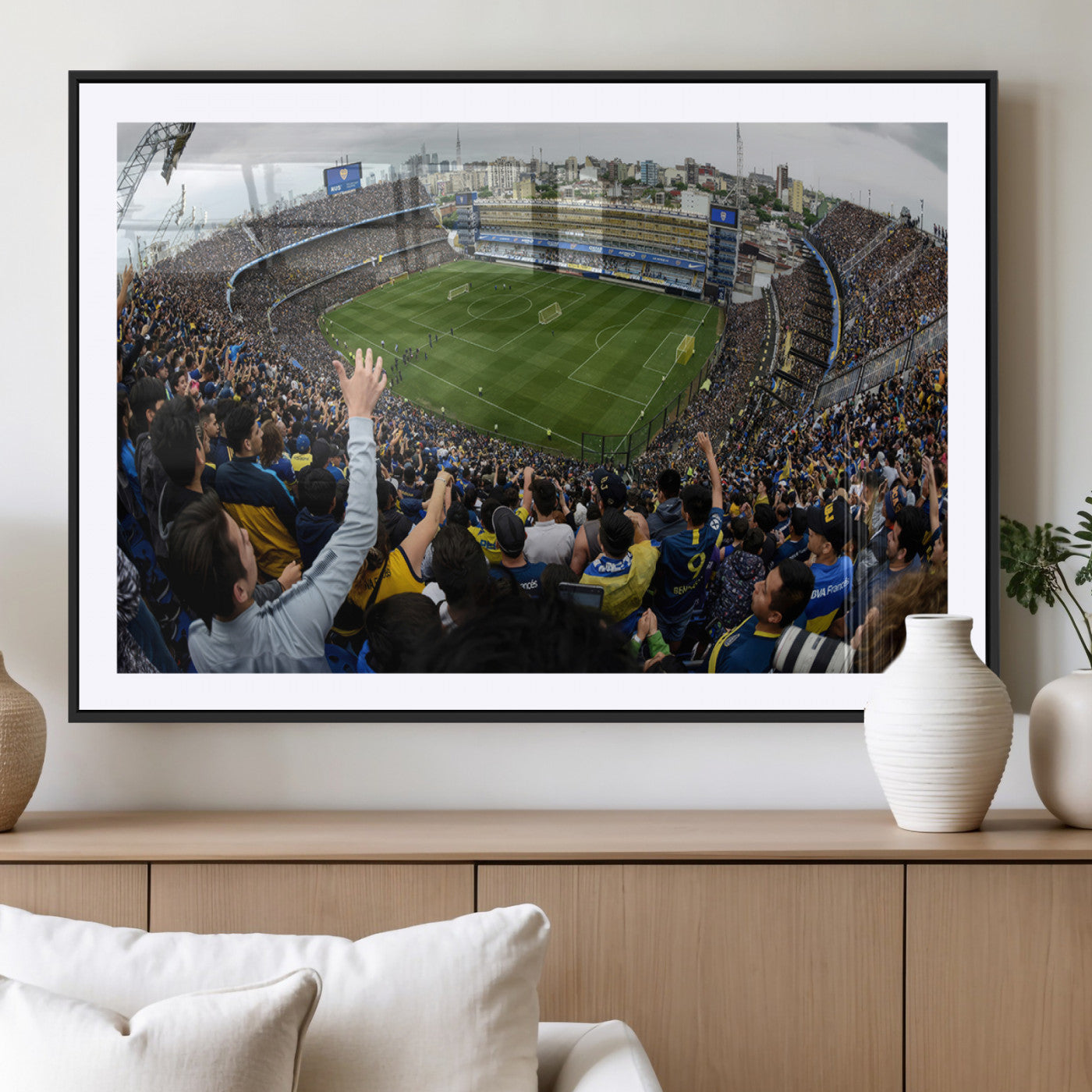 23173-MGV-CV-36X24-Boca Juniors Soccer Team Print - Buenos Aires Bombonera Stadium Wall Art Canvas Print