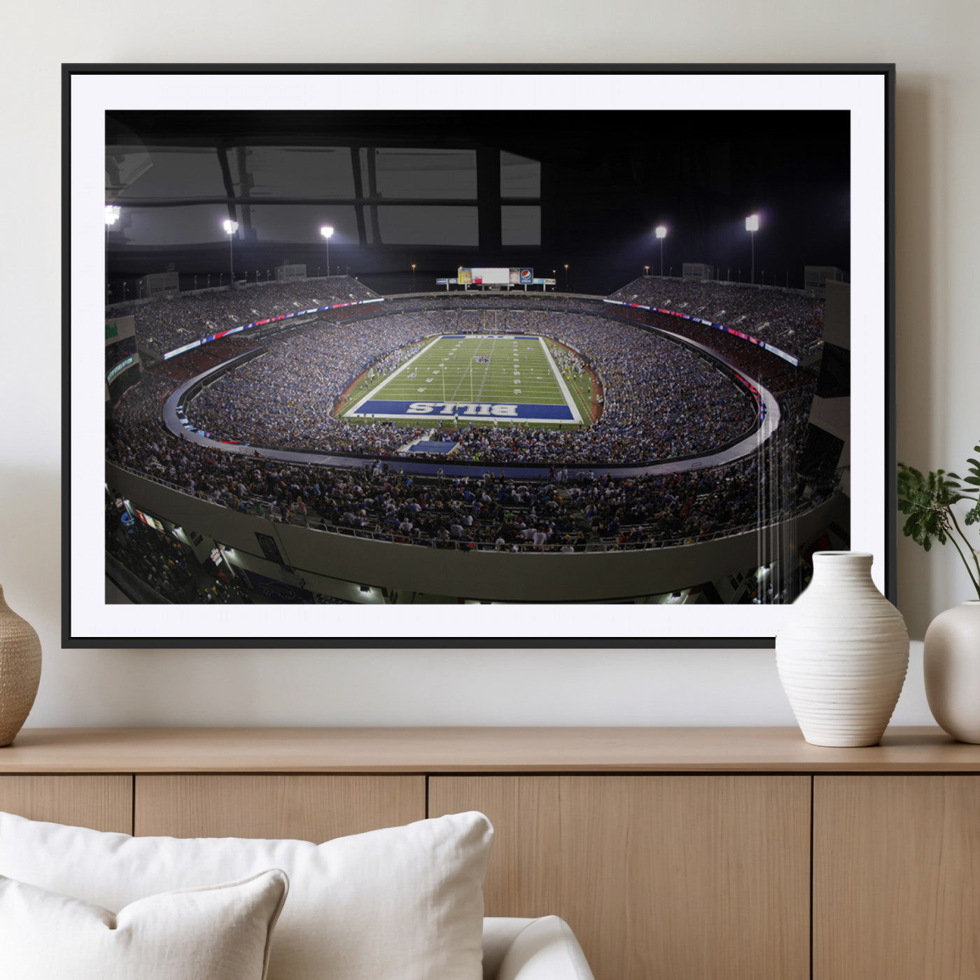 98546-MGC-FP-36x24_Black-Buffalo Bills NFL Football Team Print - Buffalo Highmark Stadium Wall Art Canvas Print