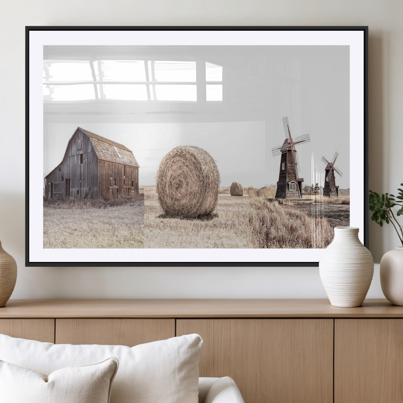 94971-MGC-FP-36x24_Black-Farm Prints Set, Set of 3 Farmhouse Wall Art, Country House Decor