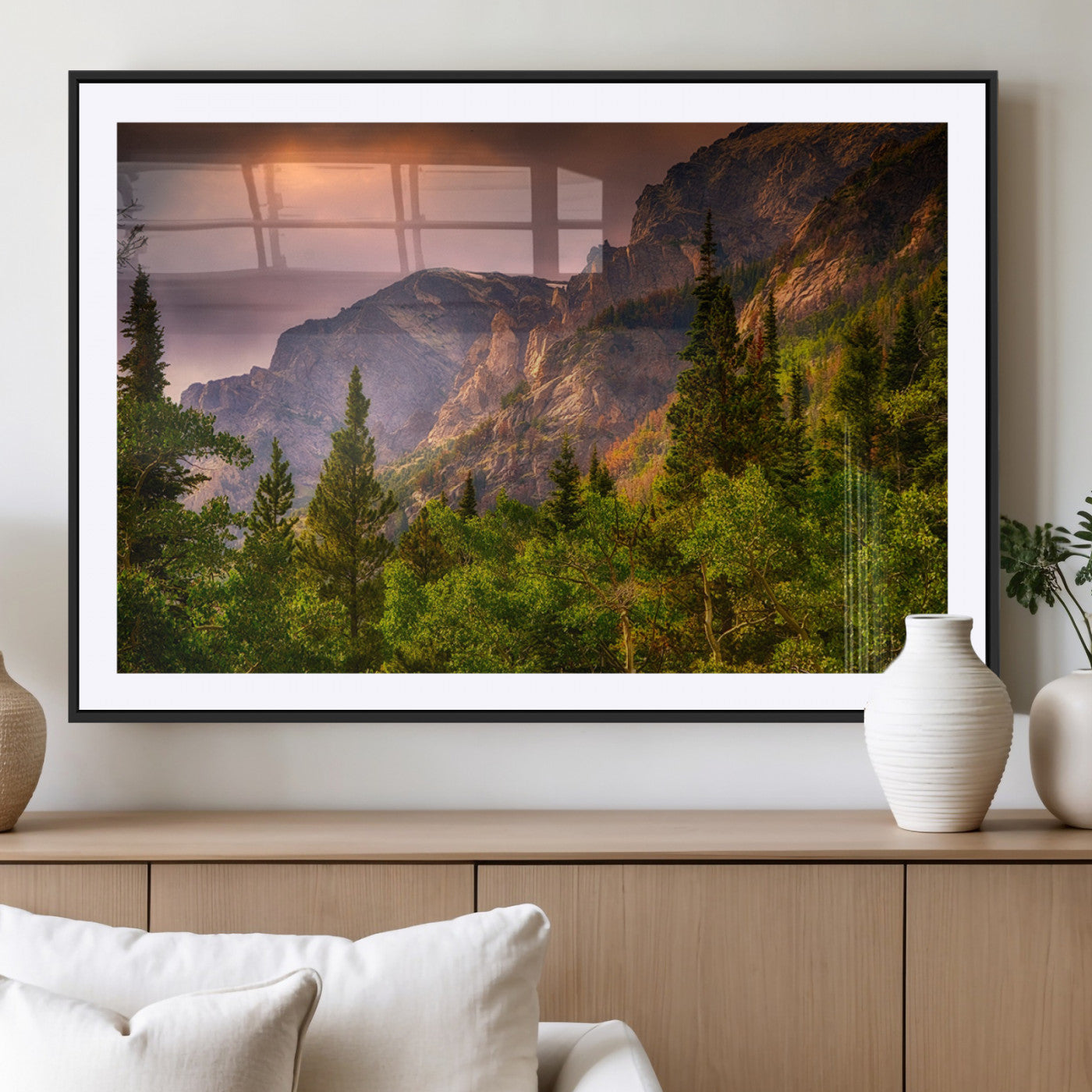 -Colorado Rockies Mountains Wall Art Canvas Print | Ready to Hang Framed Mountain Landscape