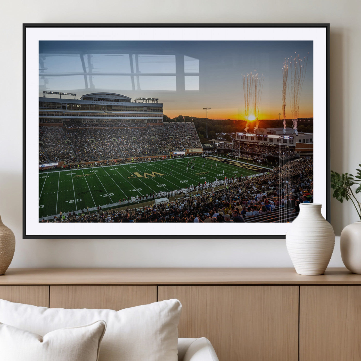 29253-MGV-CV-36X24-Demon Deacons Football Team Print Canvas- Winston-Salem Allegacy Federal Credit Union Stadium Wall