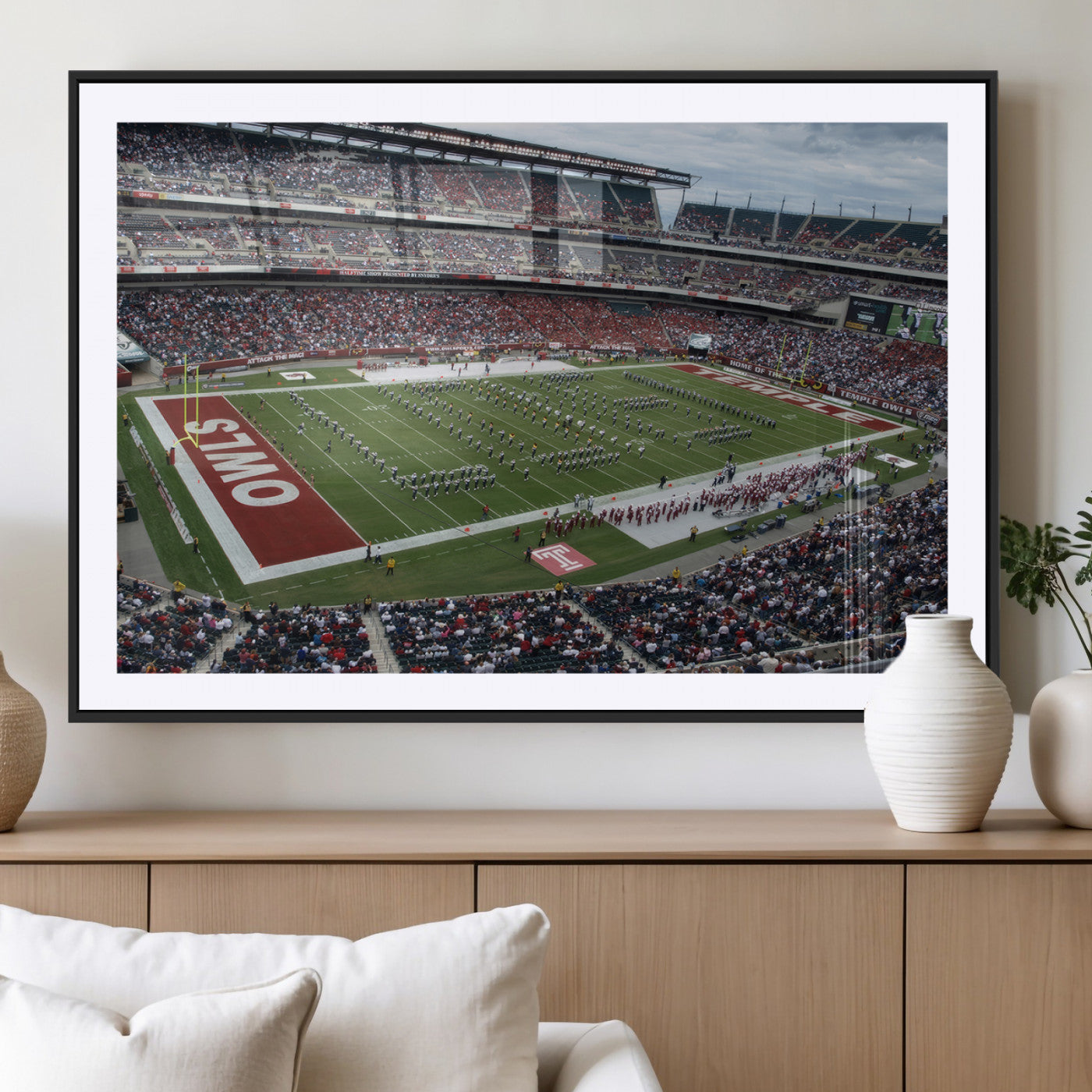 15310-MGC-FP-36x24_Black-The Temple University Owls Athletics Team Print - Philadelphia Lincoln Financial Field Stadium Wall