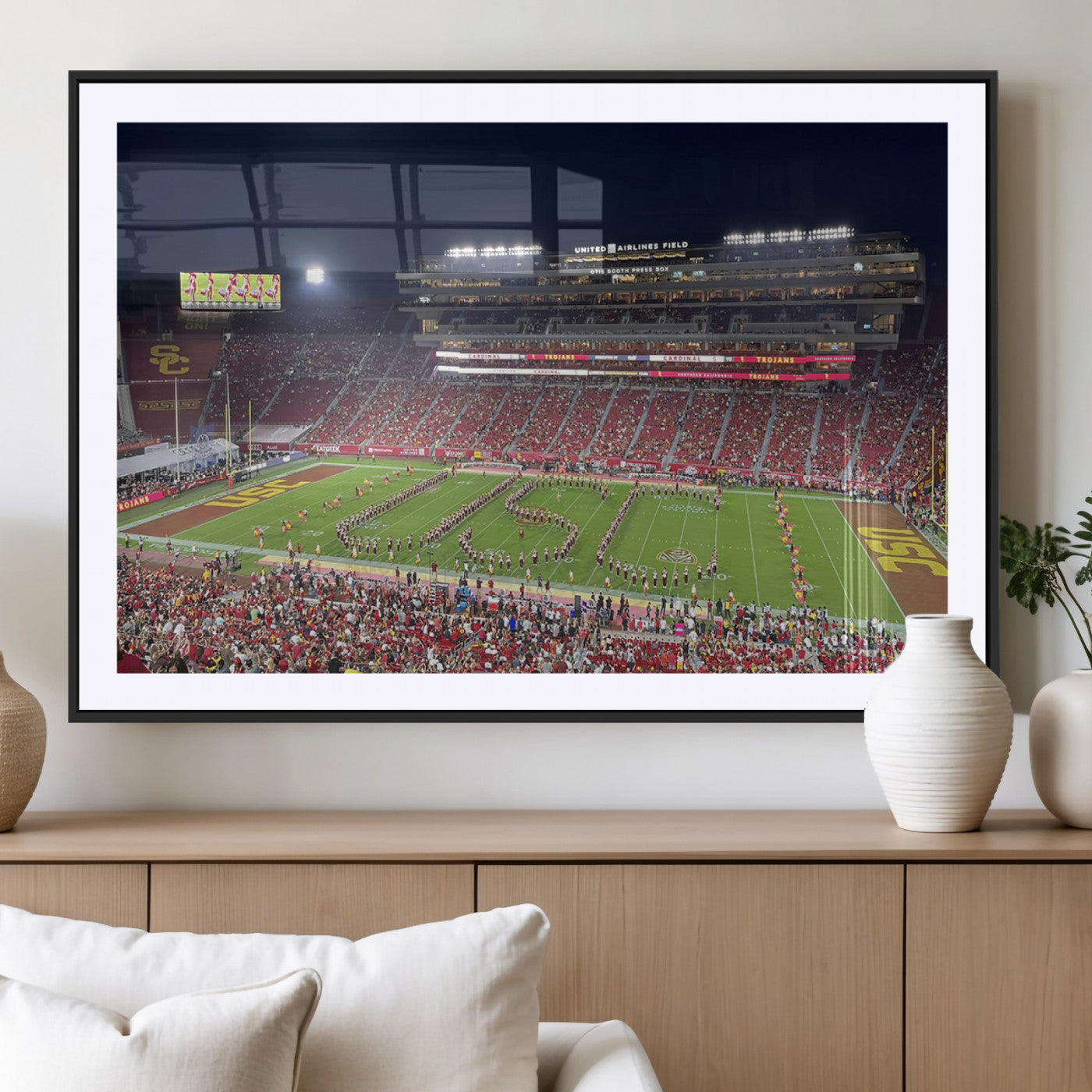 -The University of Southern California USC Trojans Football Team Print - Los Angeles Memorial