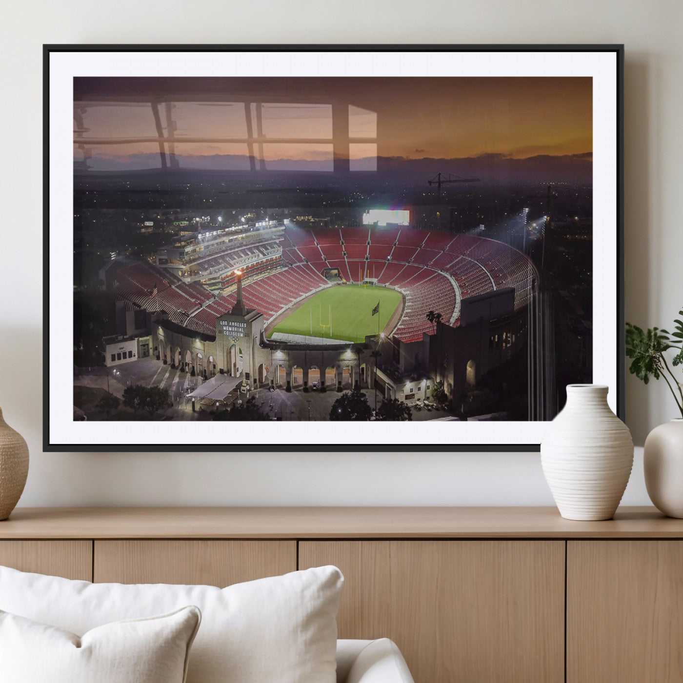 -The University of Southern California USC Trojans Football Team Print - Los Angeles Memorial