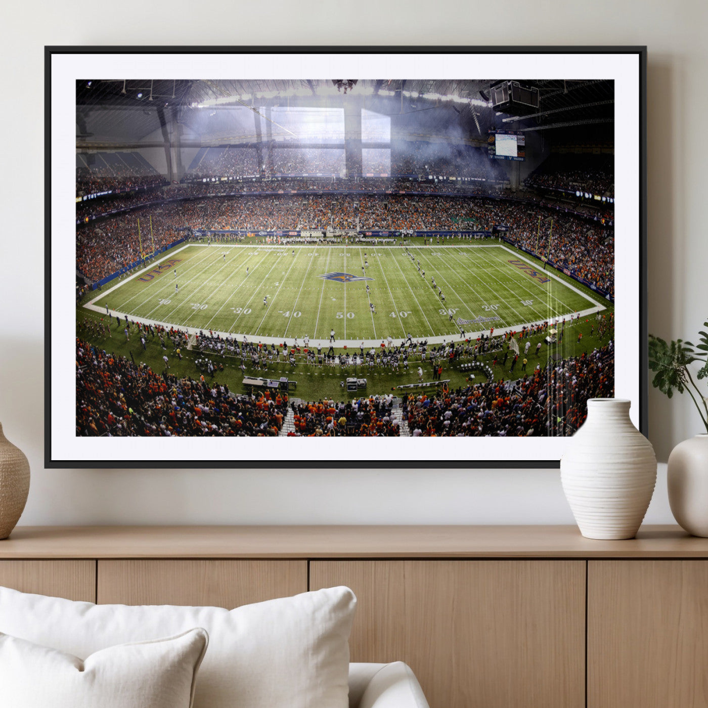 46972-MGC-FP-36x24_Black-The University of Texas at San Antonio Roadrunners Football Team Print - San Antonio Alamodome Wall