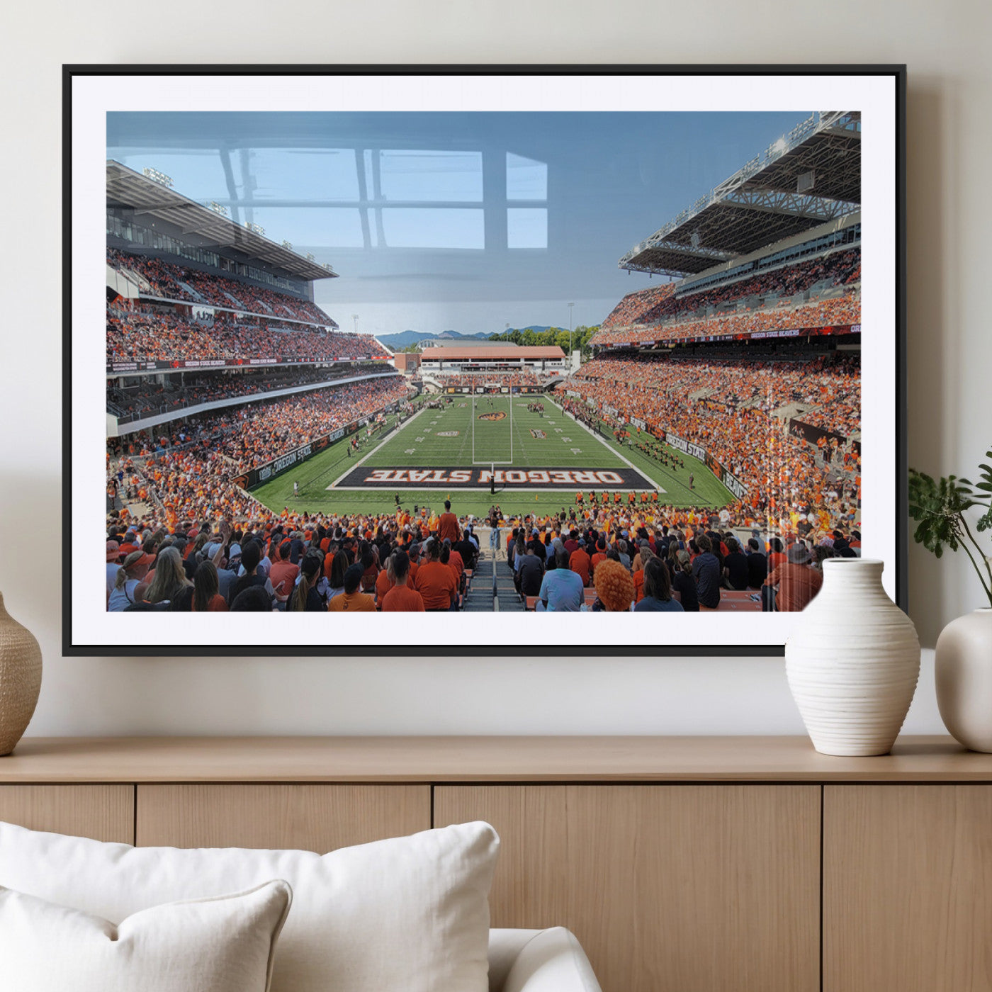 35211-MGV-CV-36X24-Oregon State Beavers Football Team Print - Corvallis Reser Stadium Wall Art Canvas Print