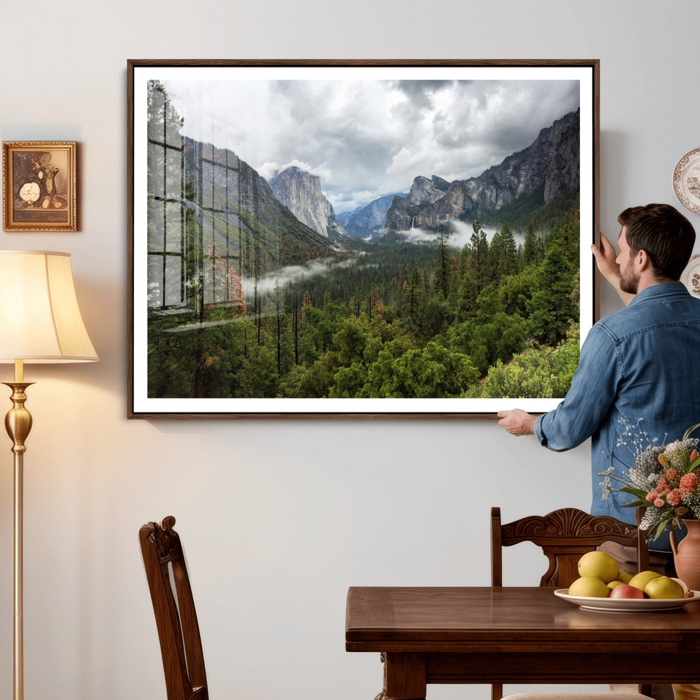 46168759-MGV-CV-36X24 - Yosemite Valley Wall Art Canvas Print, El Capitan Mountain Landscape Nature Wall Decor