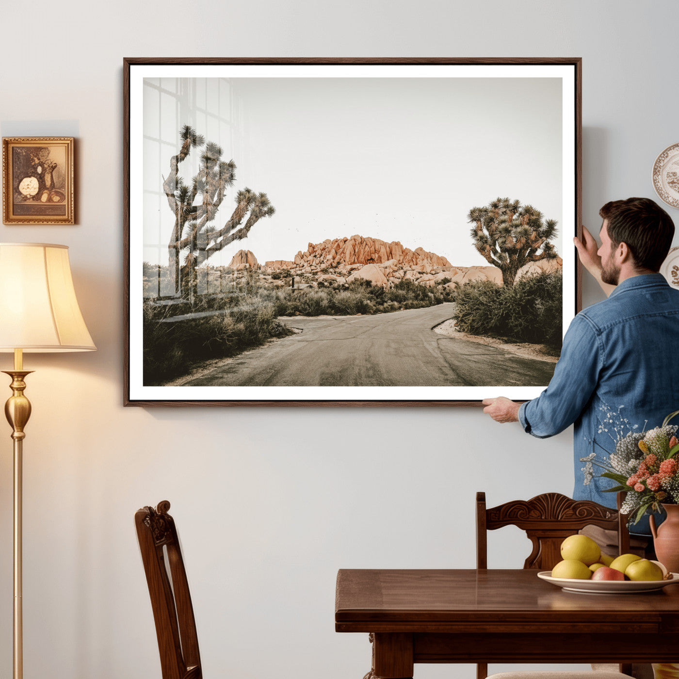 97248544-MGV-CV-36X24 - Joshua Tree Desert Wall Art Canvas Print, Minimal Southwestern Landscape Nature Wall Decor for Modern and Boho Interiors