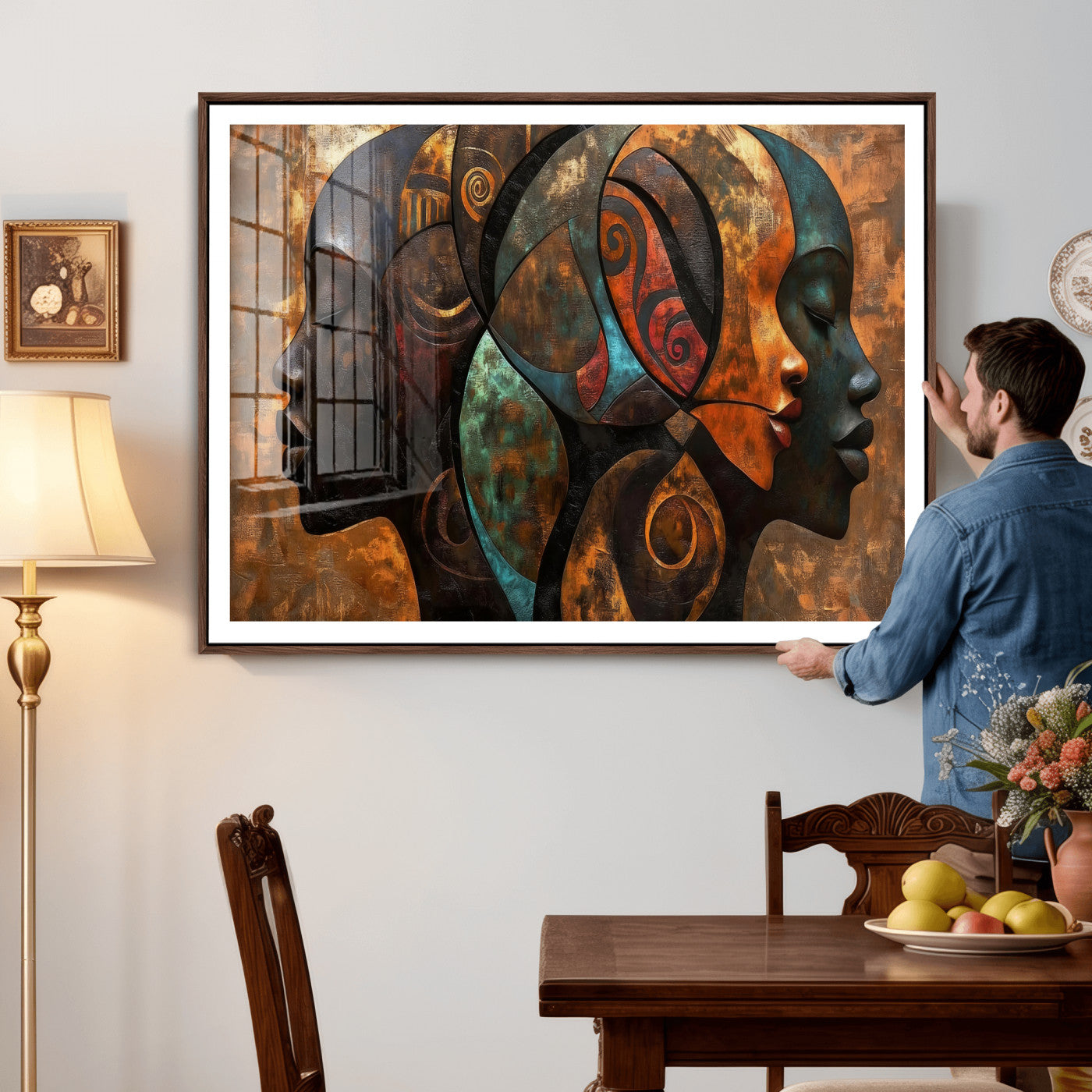 81517886-MGV-CV-36X24 - Abstract Afro American Women Wall Art Canvas Print