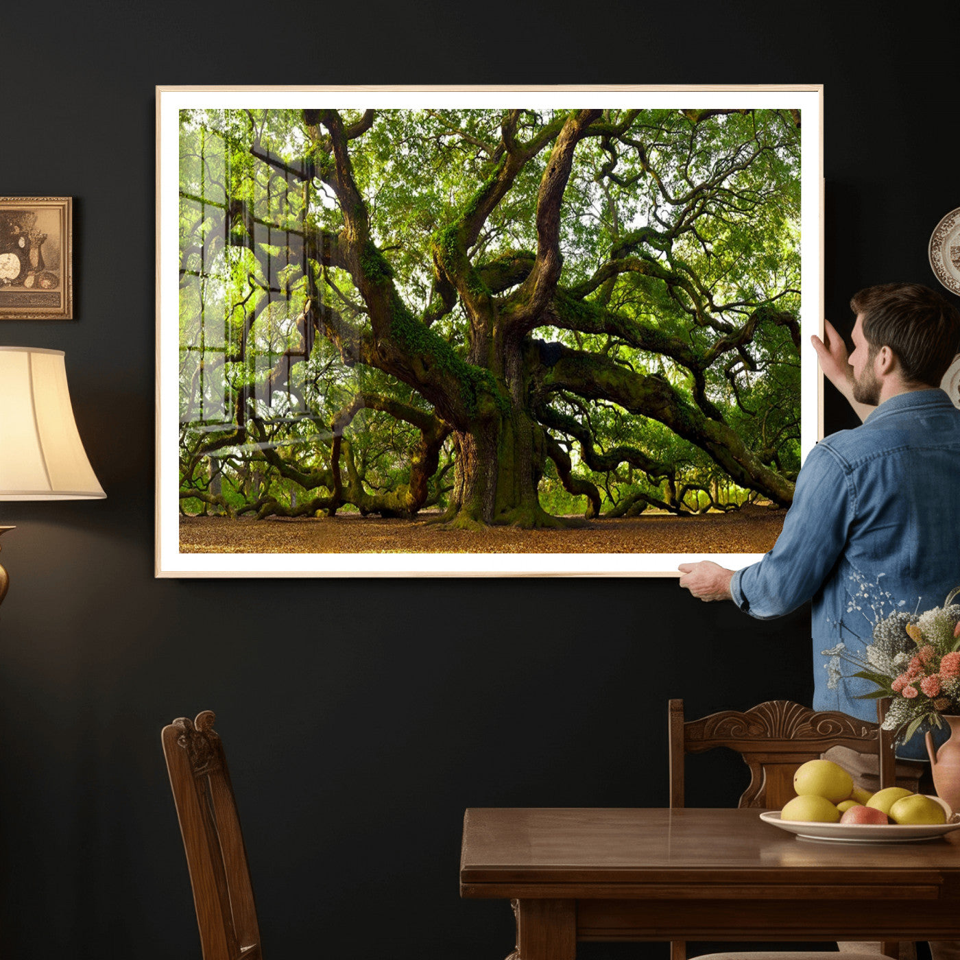 29407-MGV-CV-36X24 - Angel Oak Tree Wall Art Canvas Print | Large Forest Tree Nature Photography Print on Canvas