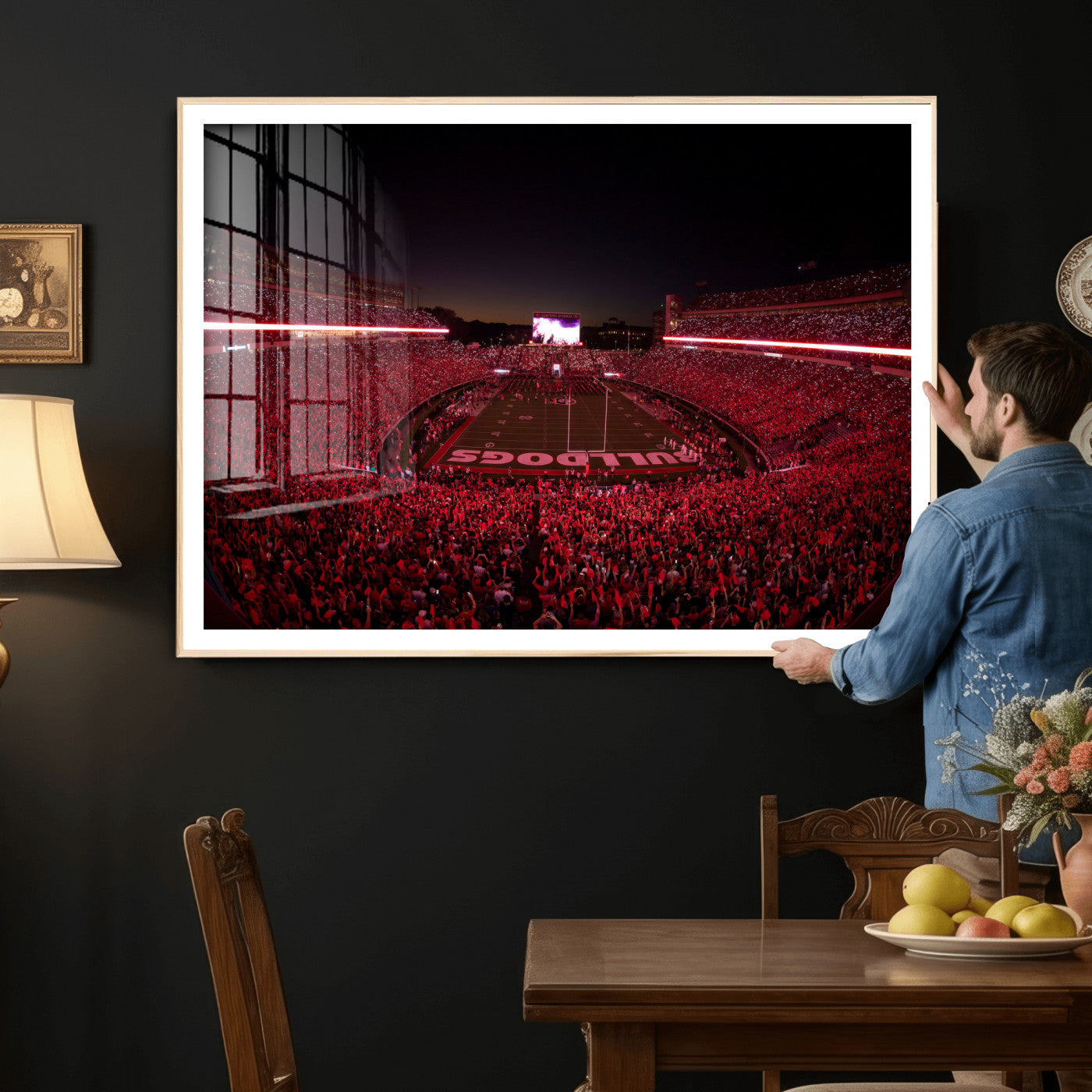 76277124-MGV-CV-36X24 - Sanford Stadium Wall Art Canvas Print – Georgia Bulldogs Football Artwork Print for Home, Office, and Sports Room Decor