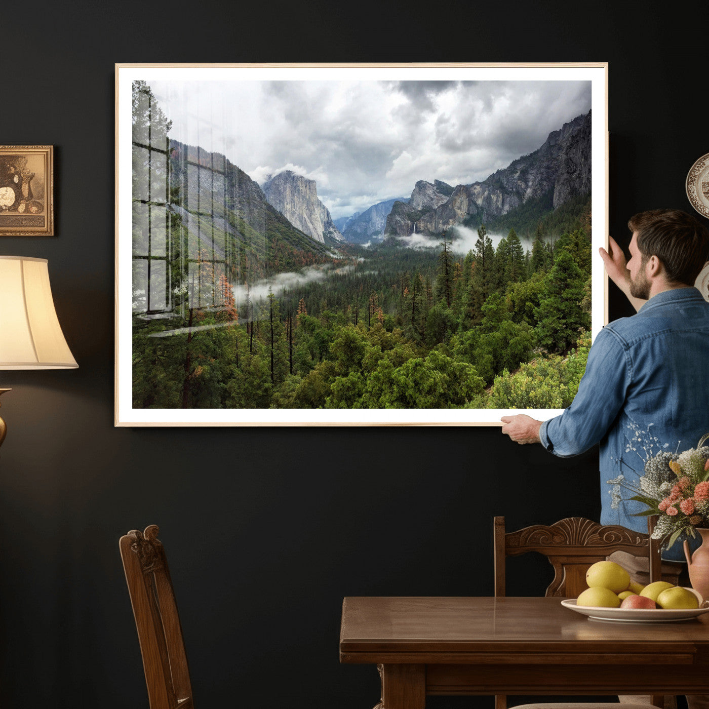 46168759-MGV-CV-36X24 - Yosemite Valley Wall Art Canvas Print, El Capitan Mountain Landscape Nature Wall Decor
