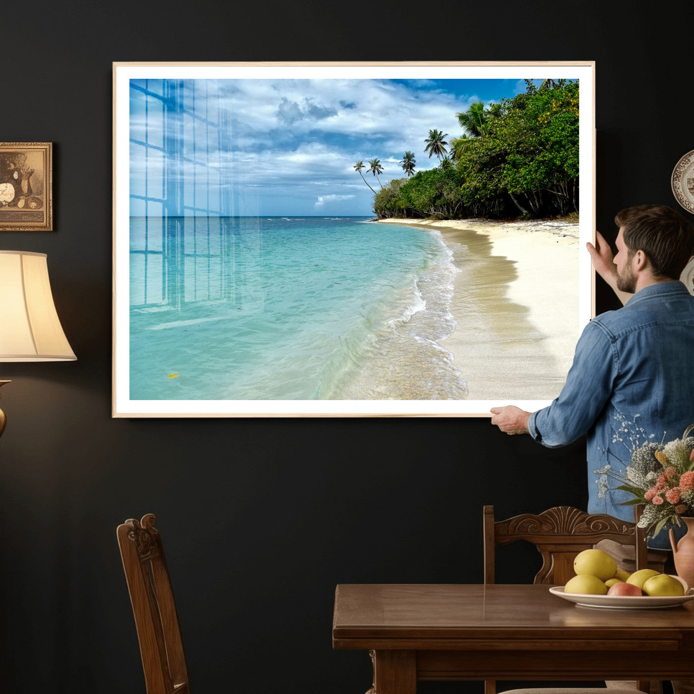 50626792-MGV-CV-36X24 - Puerto Rico Beach Paradise Wall Art – Tropical Coastal Print
