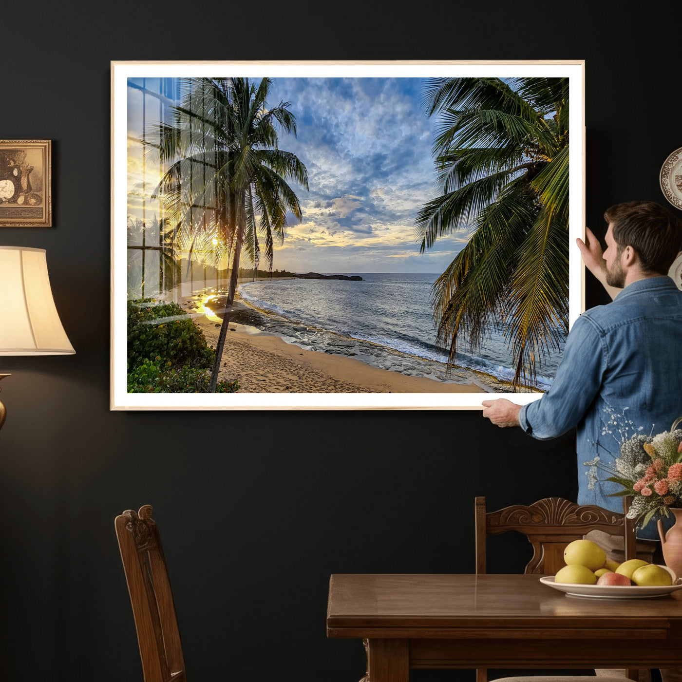 83399063-MGV-CV-36X24 - Puerto Rico Beach Paradise Wall Art – Tropical Coastal Print