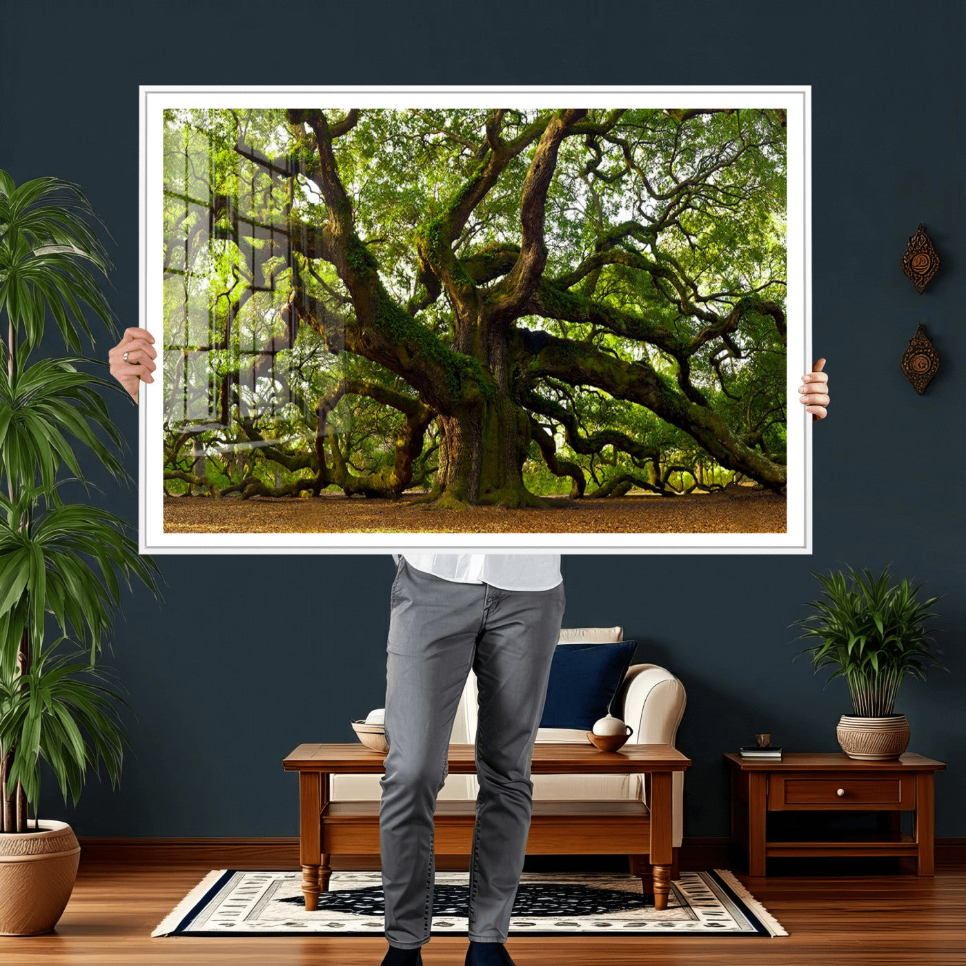 29407-MGV-CV-36X24 - Angel Oak Tree Wall Art Canvas Print | Large Forest Tree Nature Photography Print on Canvas