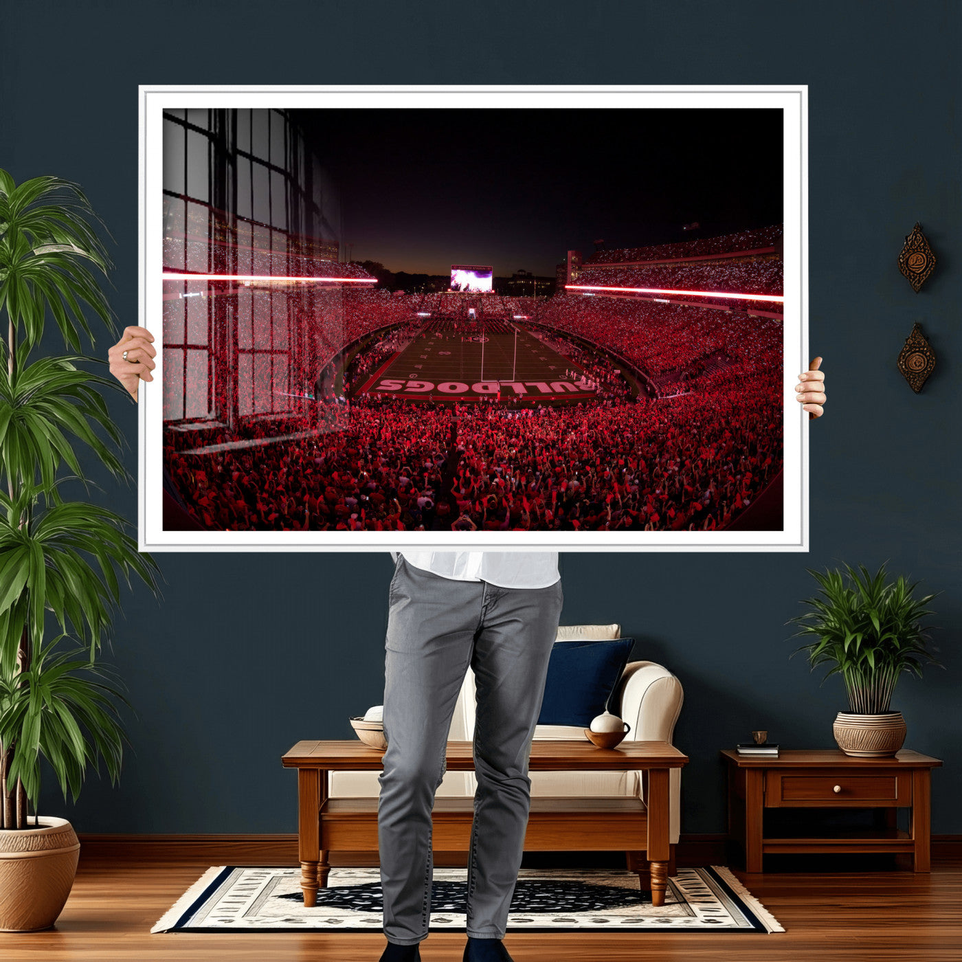76277124-MGV-CV-36X24 - Sanford Stadium Wall Art Canvas Print – Georgia Bulldogs Football Artwork Print for Home, Office, and Sports Room Decor