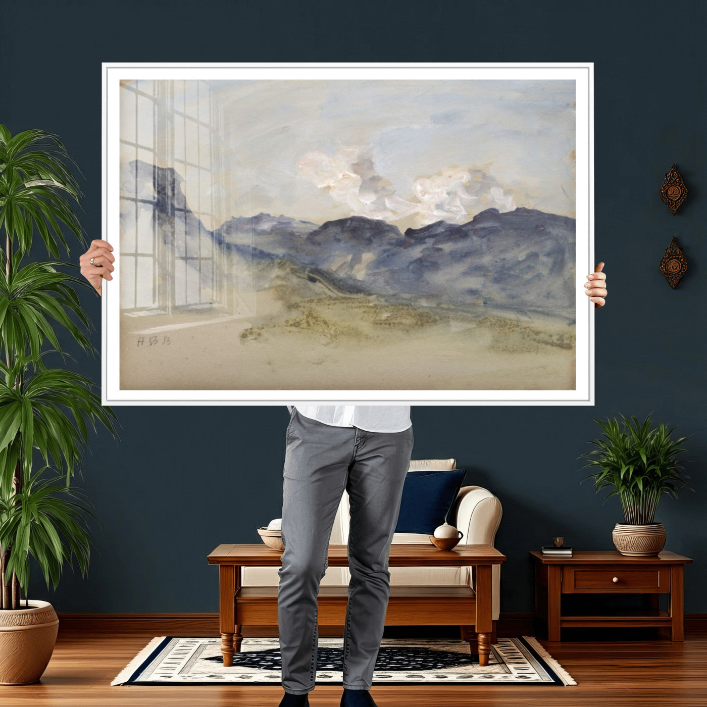 14644686-MGV-CV-36X24 - Alps Hercules Brabazon Brabazon Abstract Wall Art Canvas Print for Modern Home Decor