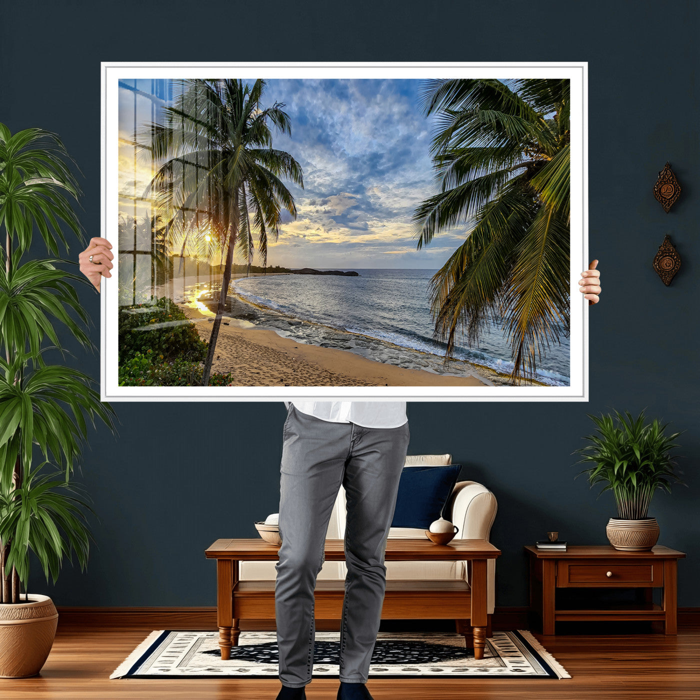 83399063-MGV-CV-36X24 - Puerto Rico Beach Paradise Wall Art – Tropical Coastal Print