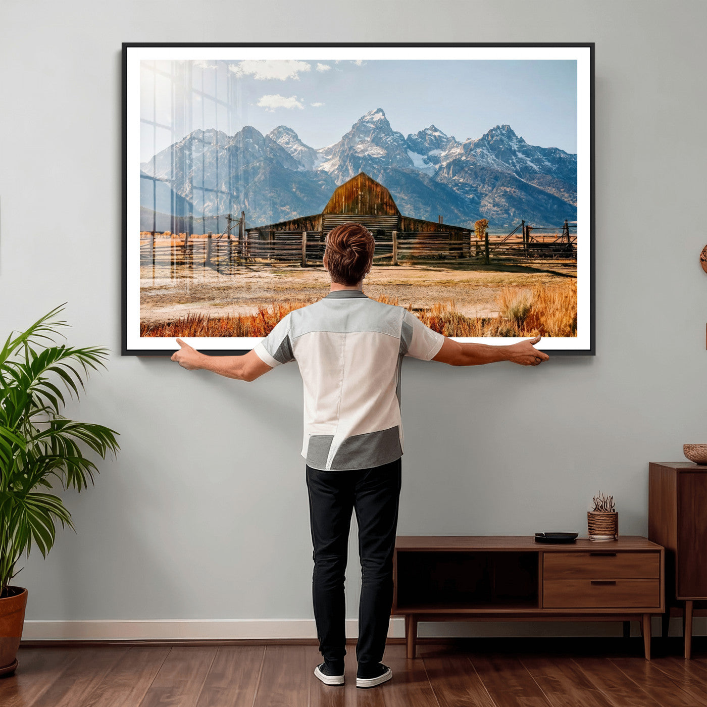 26513-MGV-CV-36X24 - Vintage Old Barn Field Wall Art Canvas Print for Farmhouse Decor - Rustic Barn Wall Art Canvas Print