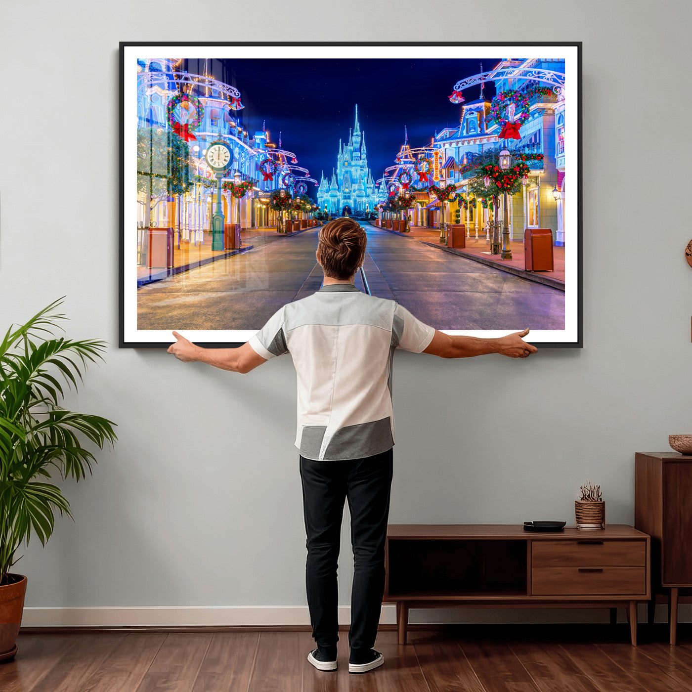 12470-MGV-CV-36X24 - Disney Wall Art | Castle Large Wall Art Disney Magic Kingdom Print for Kids Room Decoration | Disney