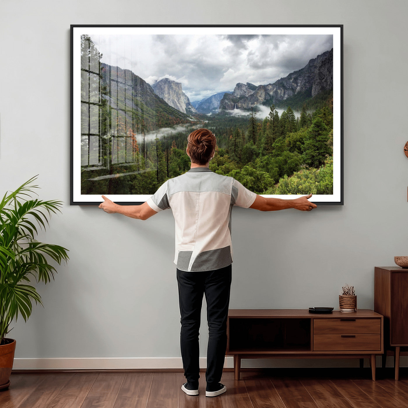 46168759-MGV-CV-36X24 - Yosemite Valley Wall Art Canvas Print, El Capitan Mountain Landscape Nature Wall Decor