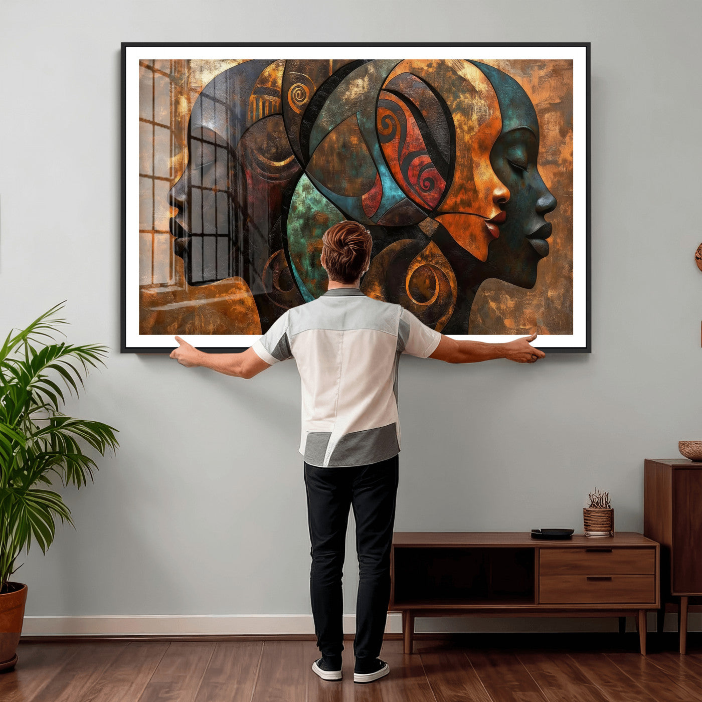 81517886-MGV-CV-36X24 - Abstract Afro American Women Wall Art Canvas Print
