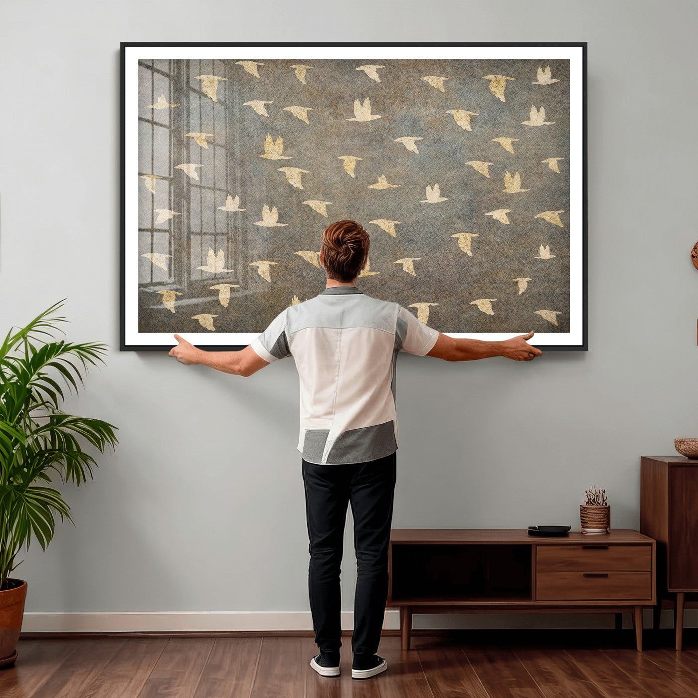 20532514-MGV-CV-36X24 - Abstract Birds Wall Art Canvas Print