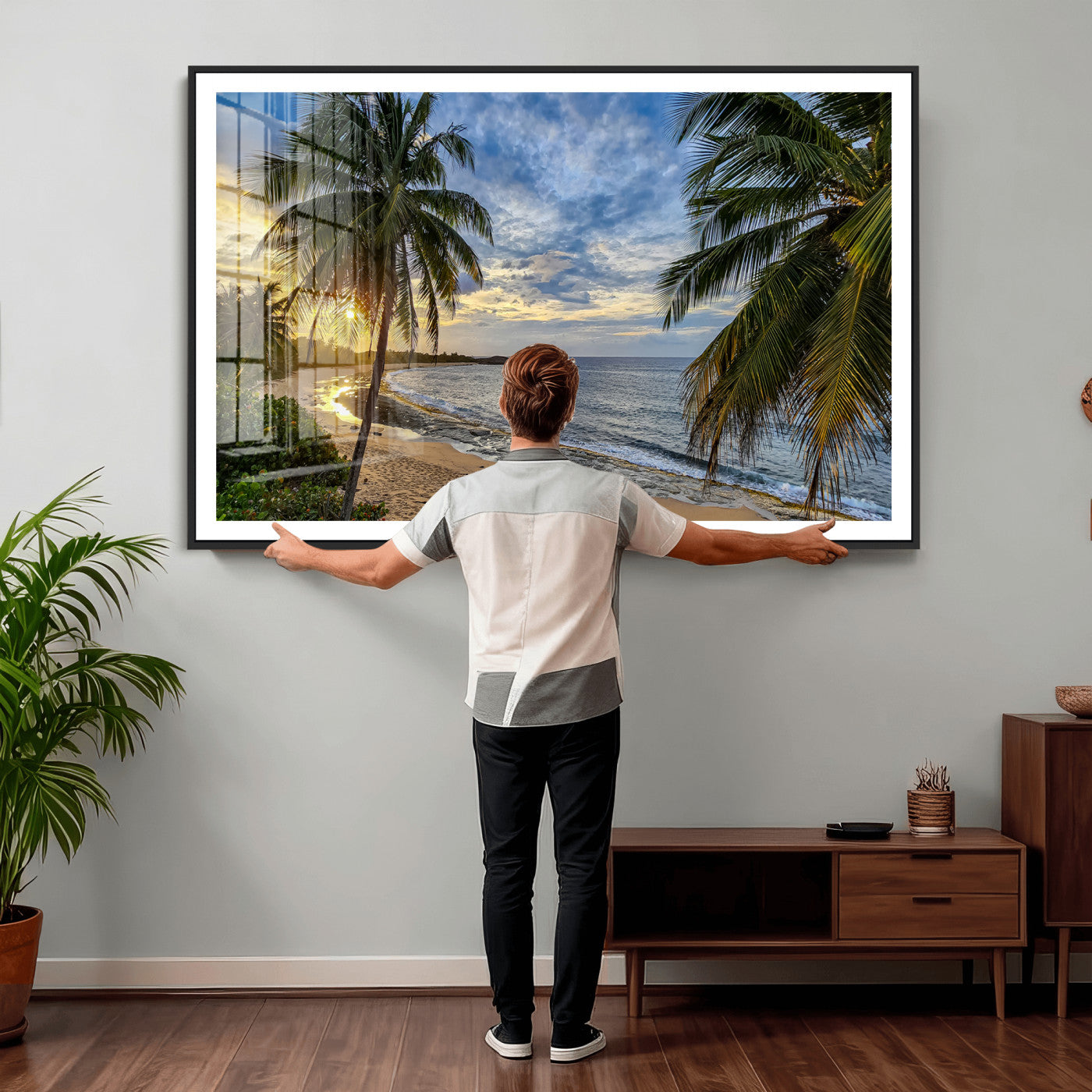 83399063-MGV-CV-36X24 - Puerto Rico Beach Paradise Wall Art – Tropical Coastal Print